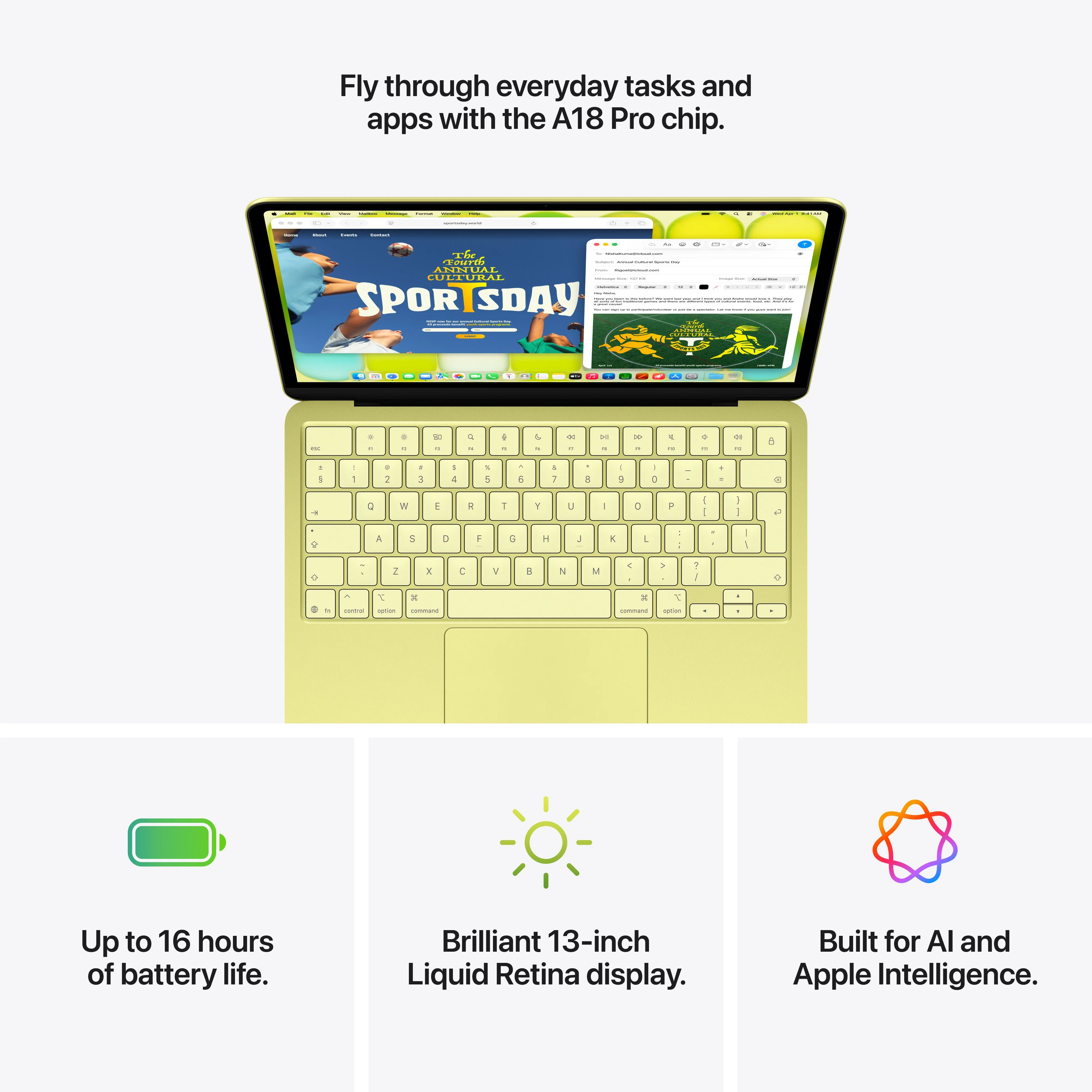 MacBook Neo 256GB SSD Magic Keyboard - Sølv - Image 9