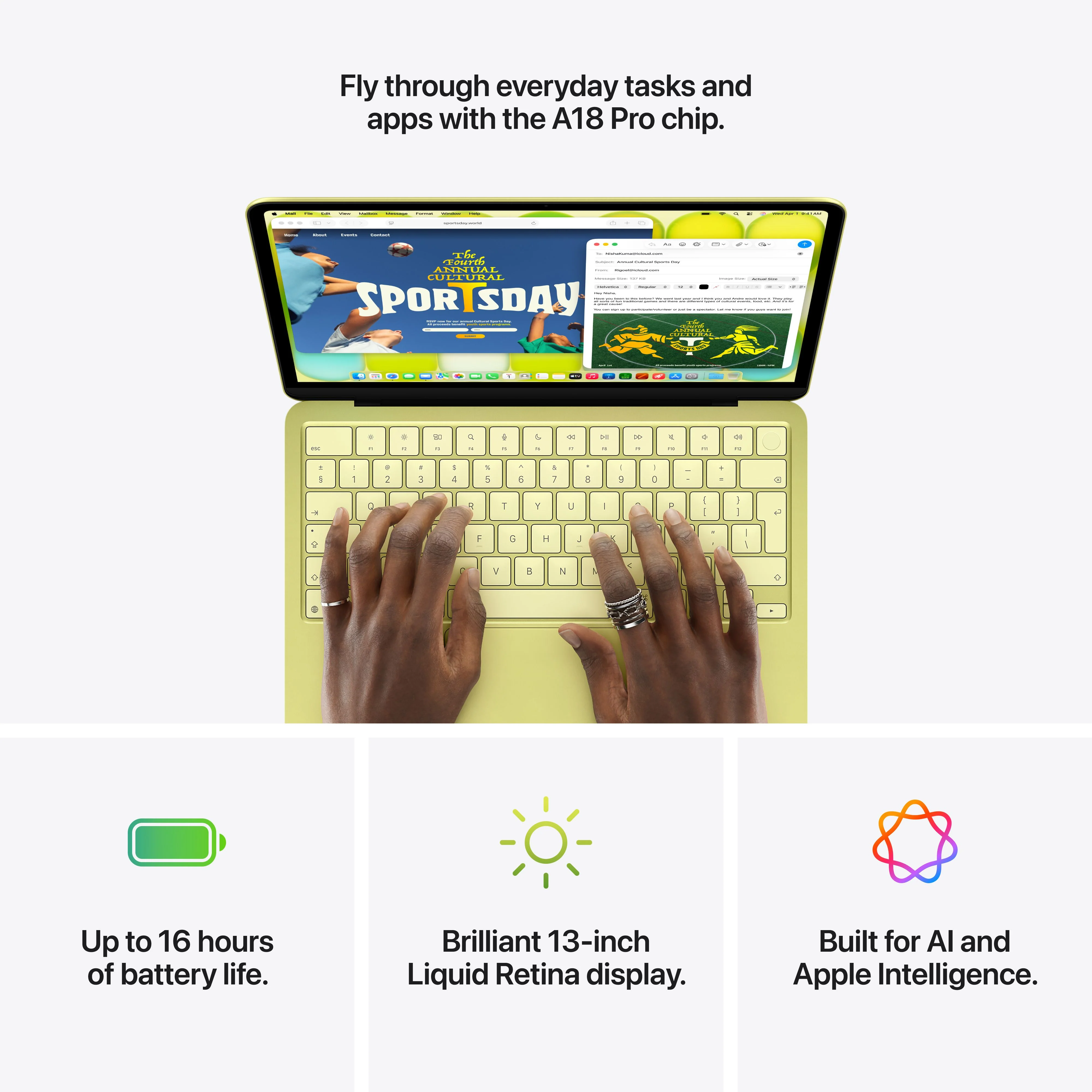 MacBook Neo 512GB SSD Magic Keyboard med Touch ID - Indigo - Image 9