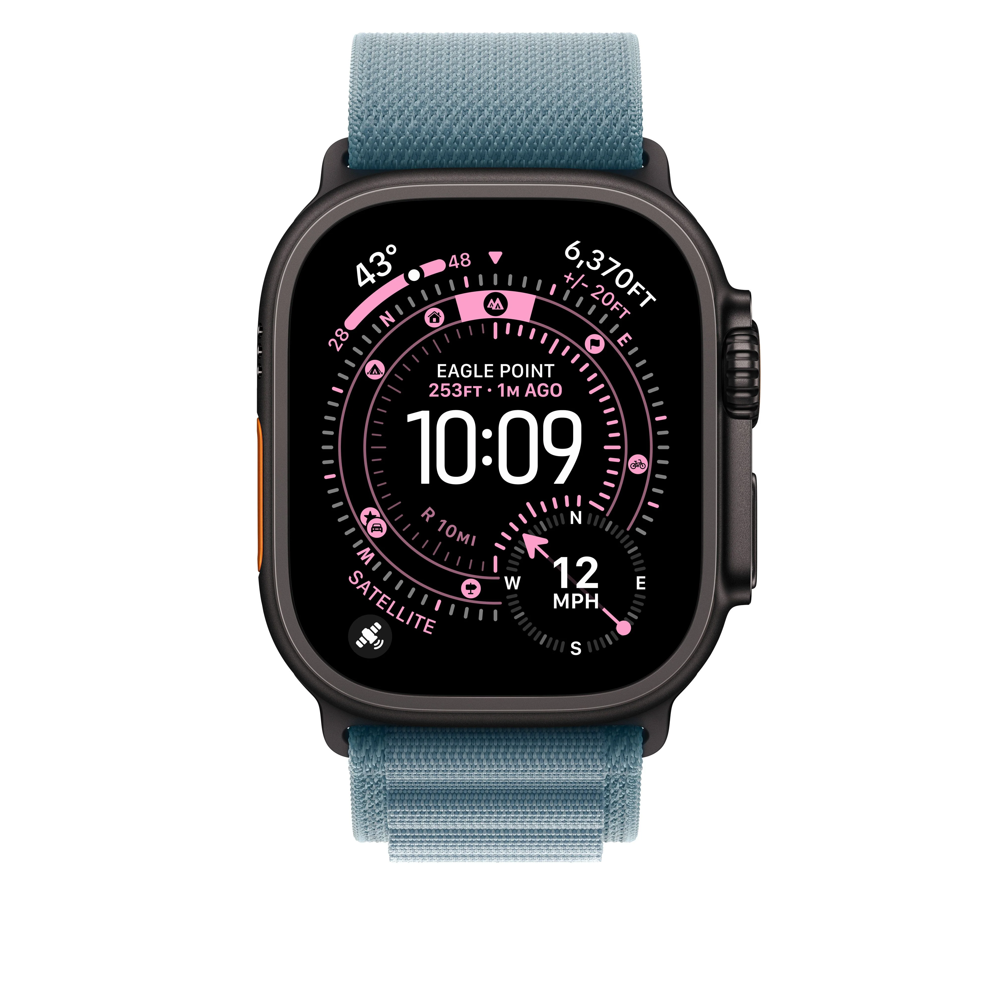 49/46 mm Light Blue Alpine Loop - Small - Black Titanium Finish - Image 3