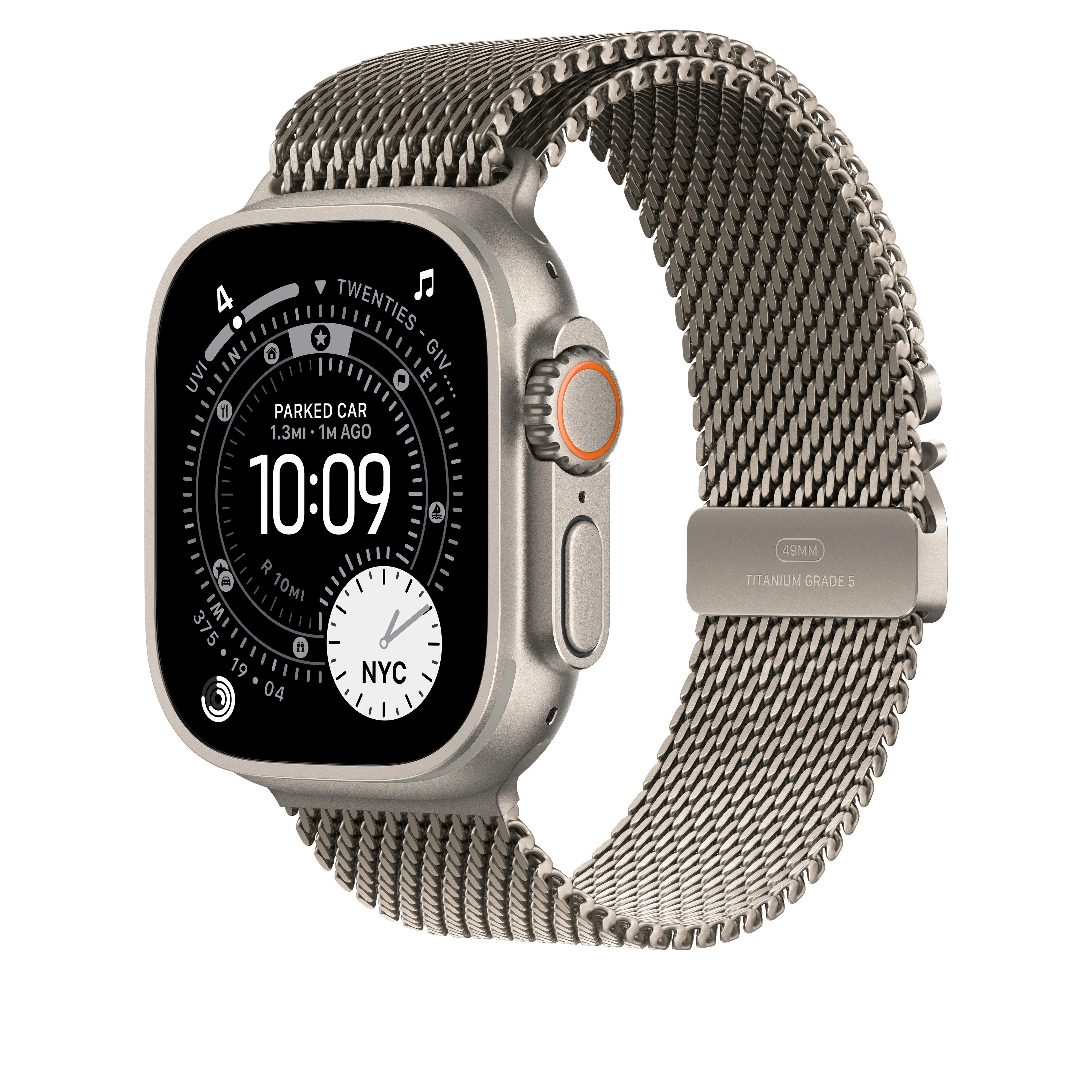 49/46 mm Natural Titanium Milanese Loop - Small - Image 2