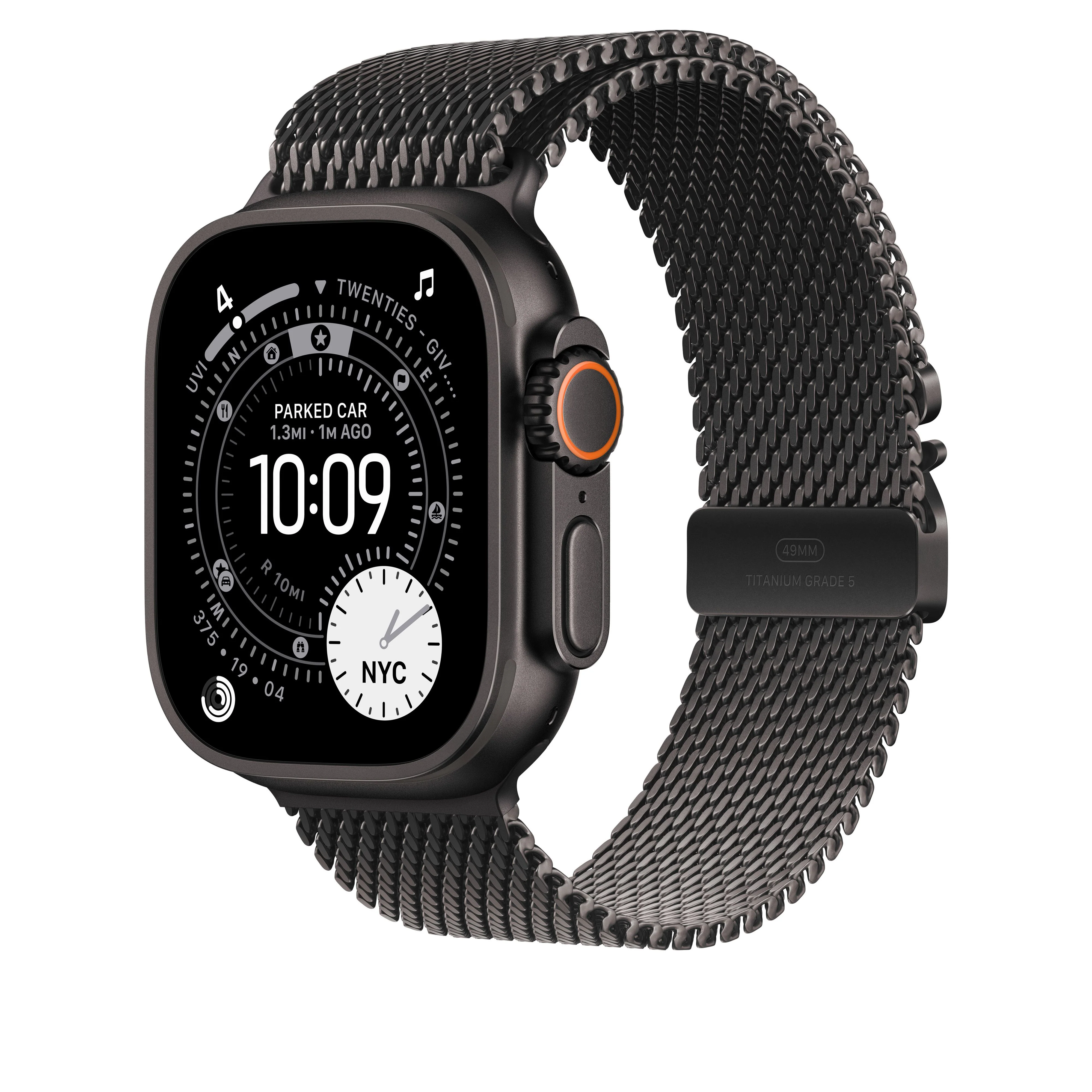 49/46 mm Black Titanium Milanese Loop - Medium - Image 2