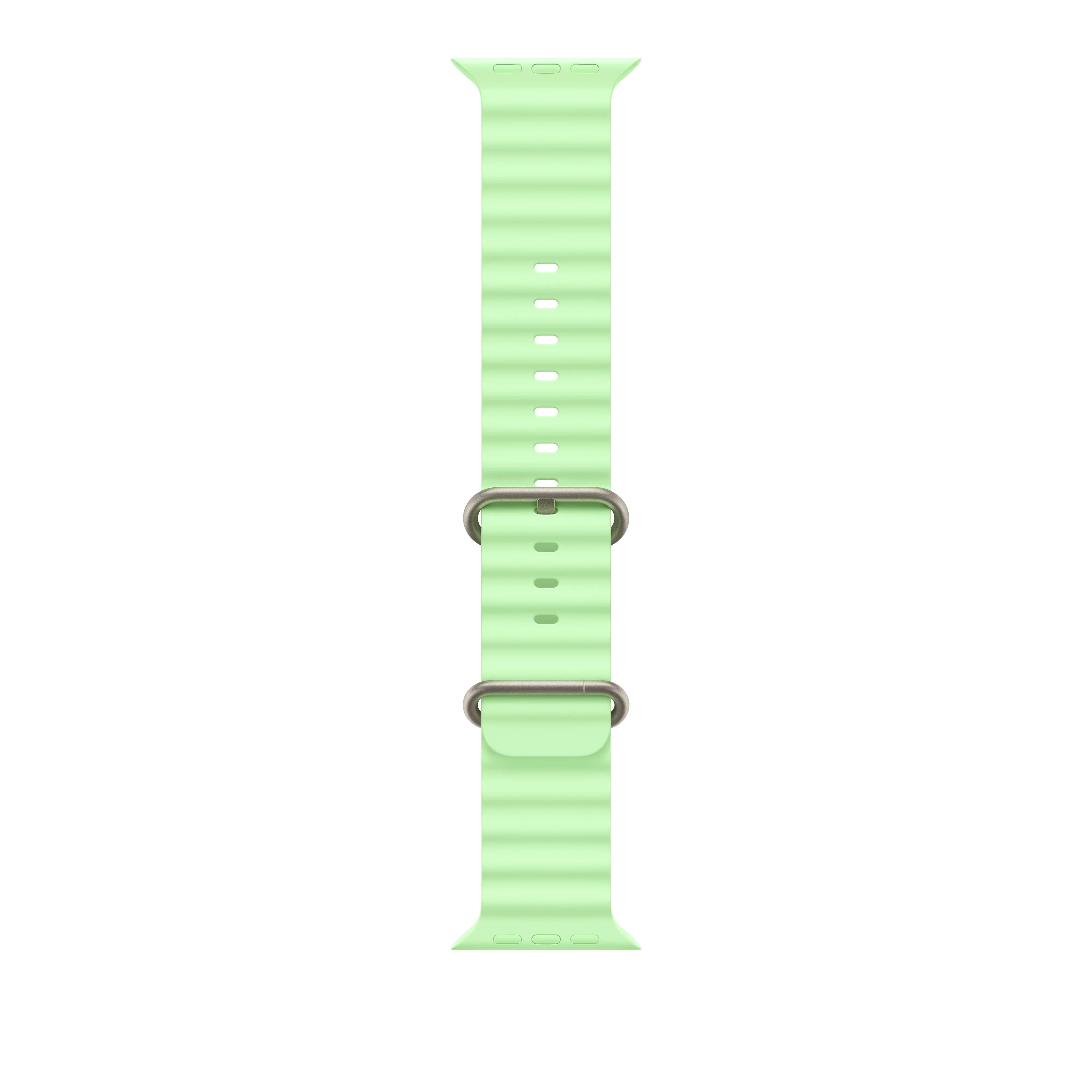 49/46 mm Neon Green Ocean Band - Natural Titanium Finish