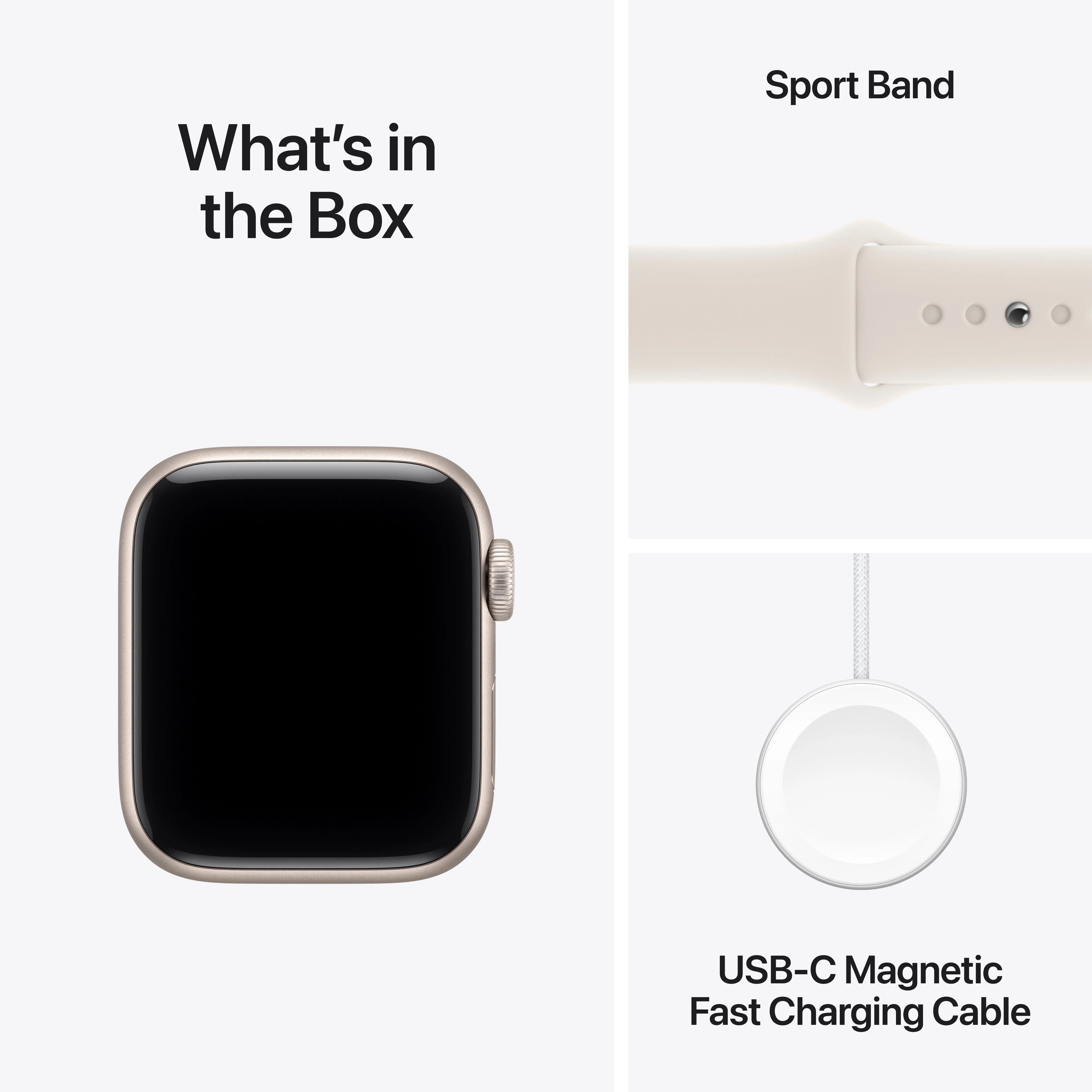 Apple Watch SE 3 GPS + Cellular 40mm Starlight Aluminium Case with Starlight Sport Band - M/L - Image 8