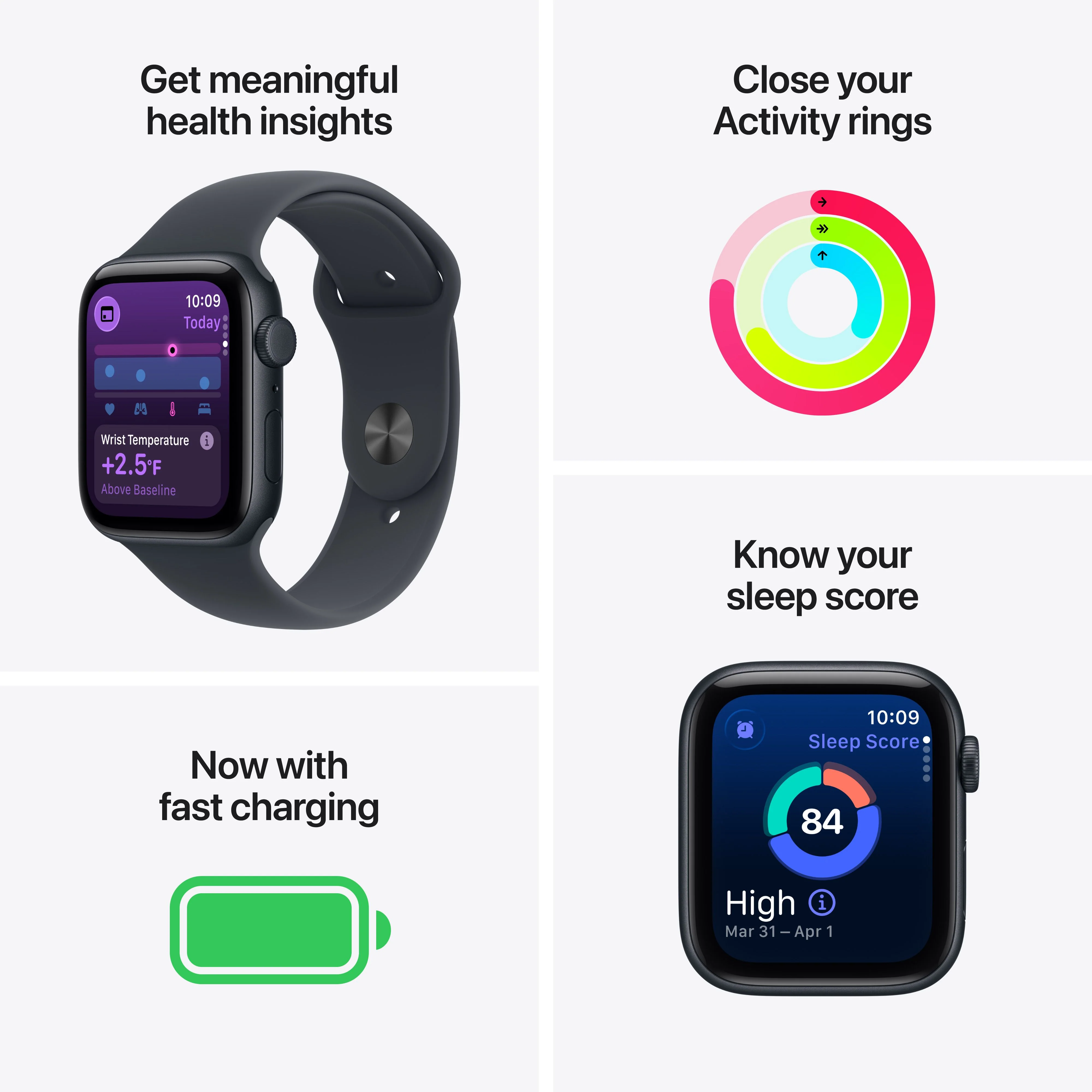 Apple Watch SE 3 GPS + Cellular 44mm Starlight Aluminium Case with Starlight Sport Band - M/L - Image 3