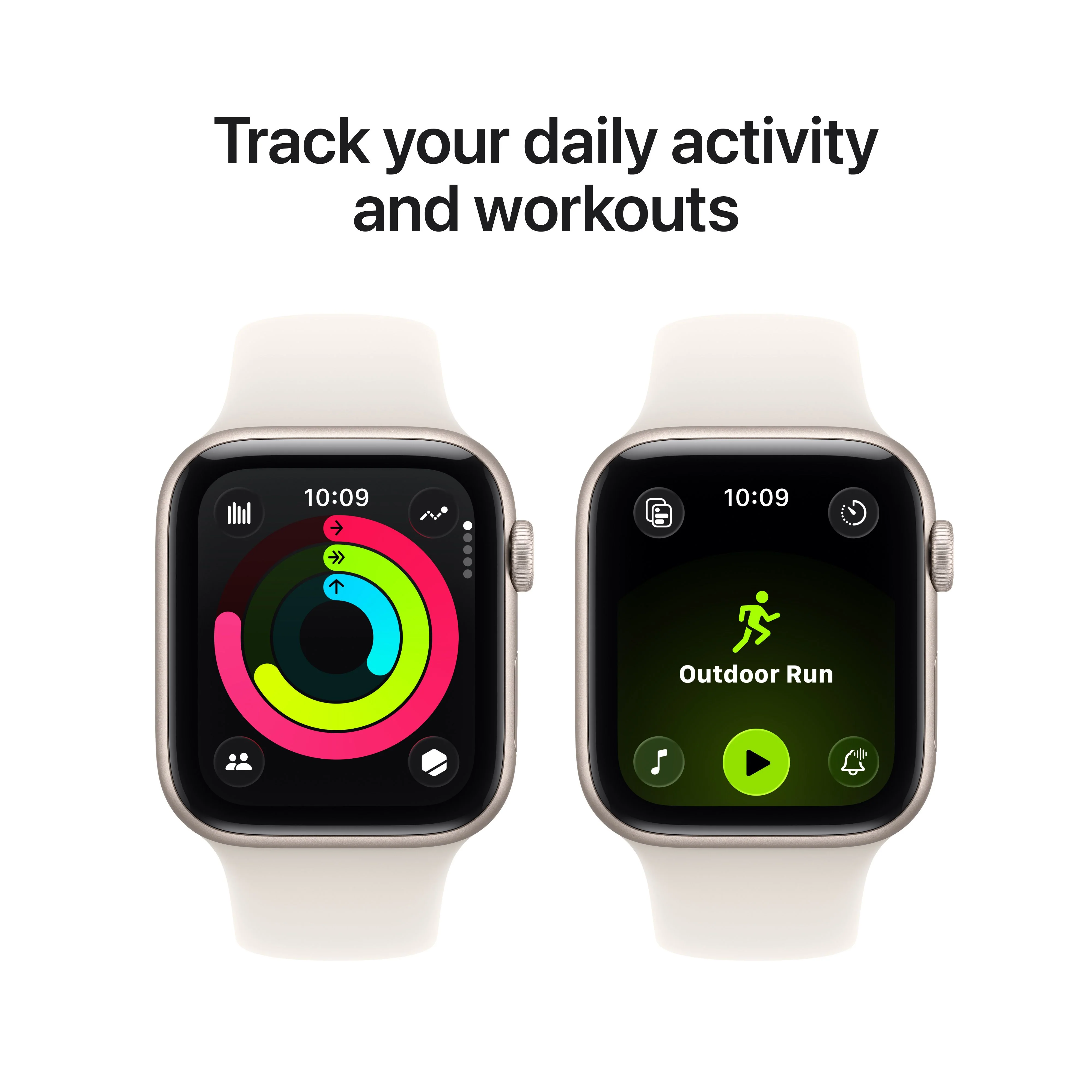 Apple Watch SE 3 GPS + Cellular 44mm Starlight Aluminium Case with Starlight Sport Band - M/L - Image 6