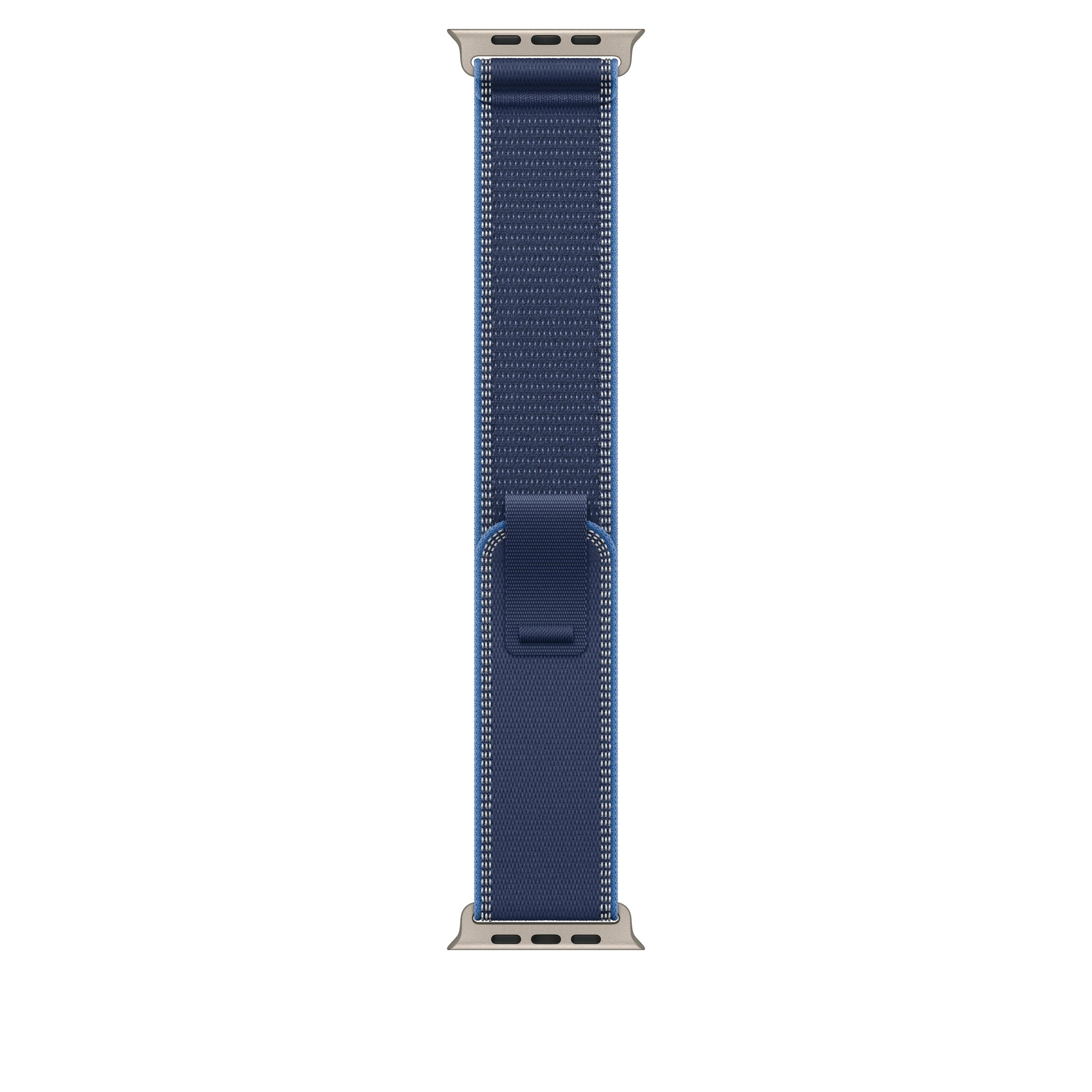 49/46 mm Blue/Bright Blue Trail Loop – S/M - Natural Titanium Finish