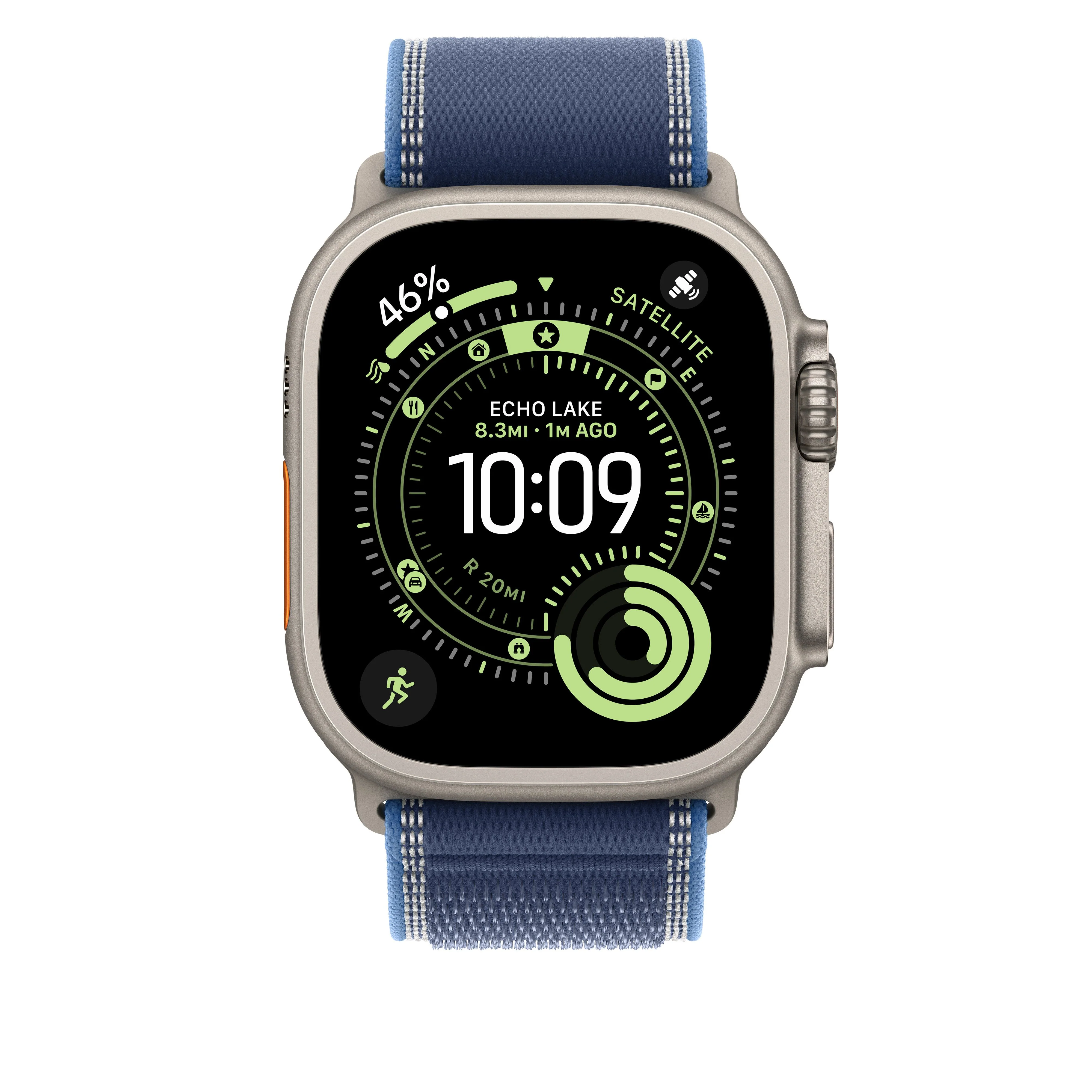 49/46 mm Blue/Bright Blue Trail Loop – S/M - Natural Titanium Finish - Image 3