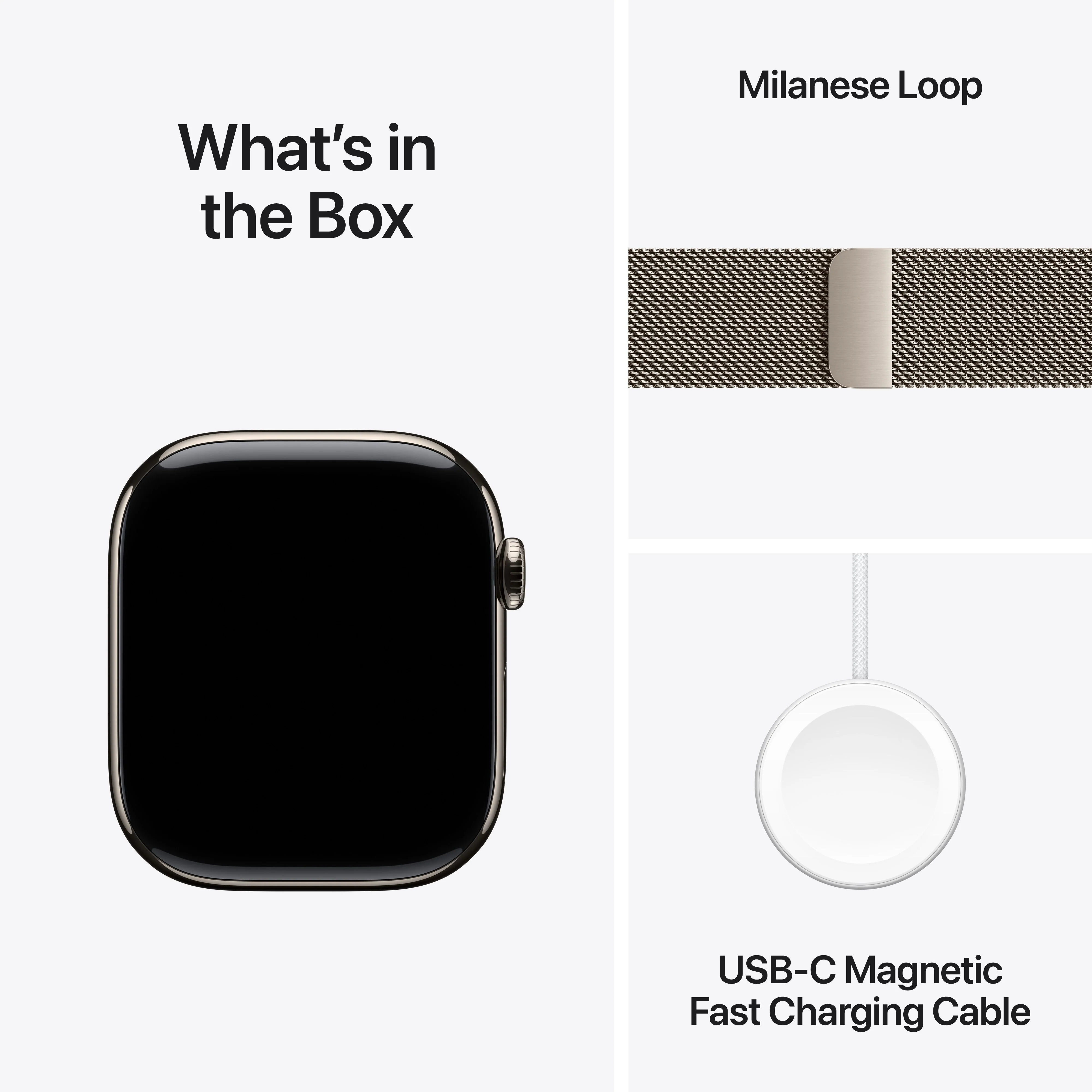 Apple Watch Series 11 GPS + Cellular 46mm Natural Titanium Case with Natural Milanese Loop - S/M - Image 8
