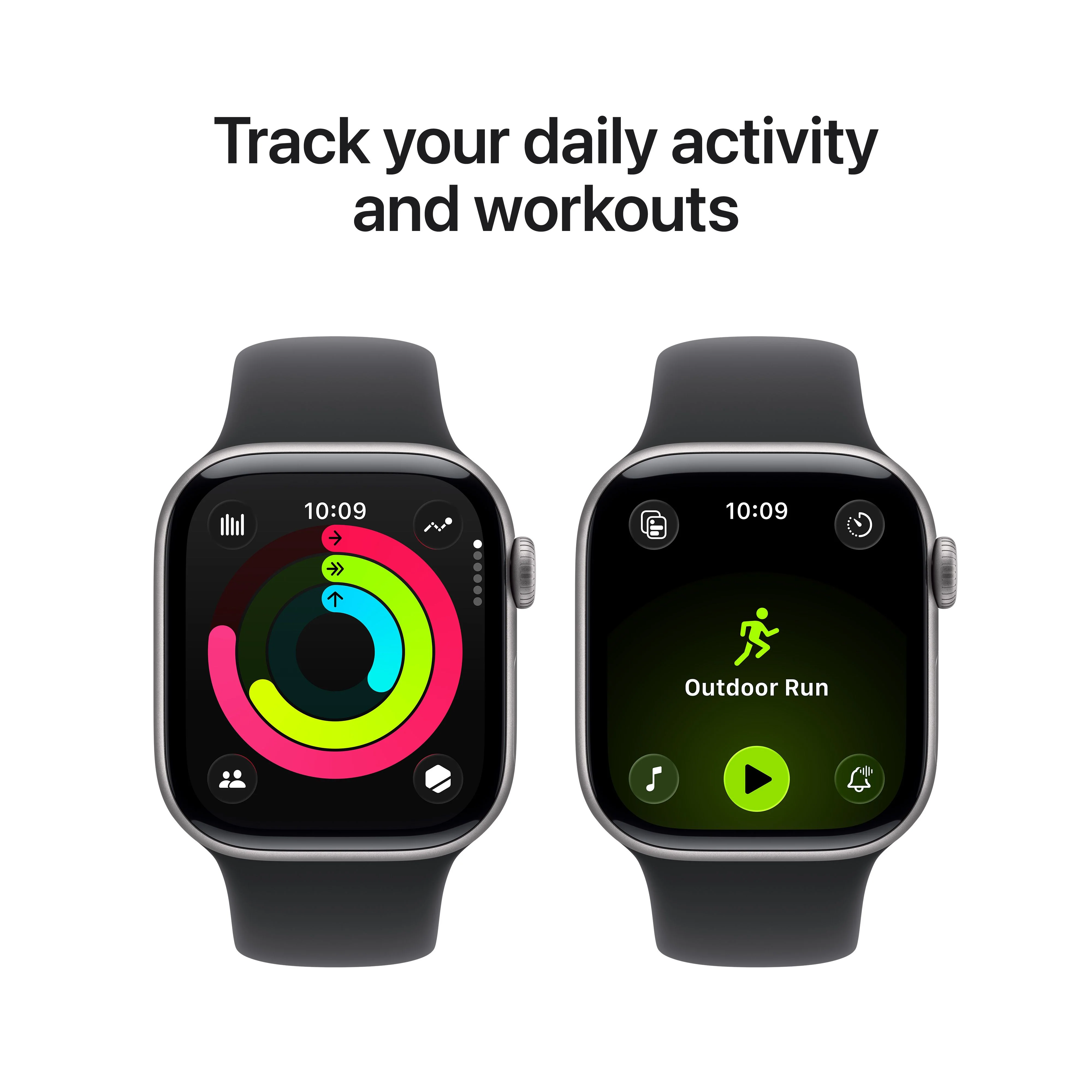 Apple Watch Series 11 GPS 42mm Space Grey Aluminium Case with Black Sport Band - M/L - Image 4