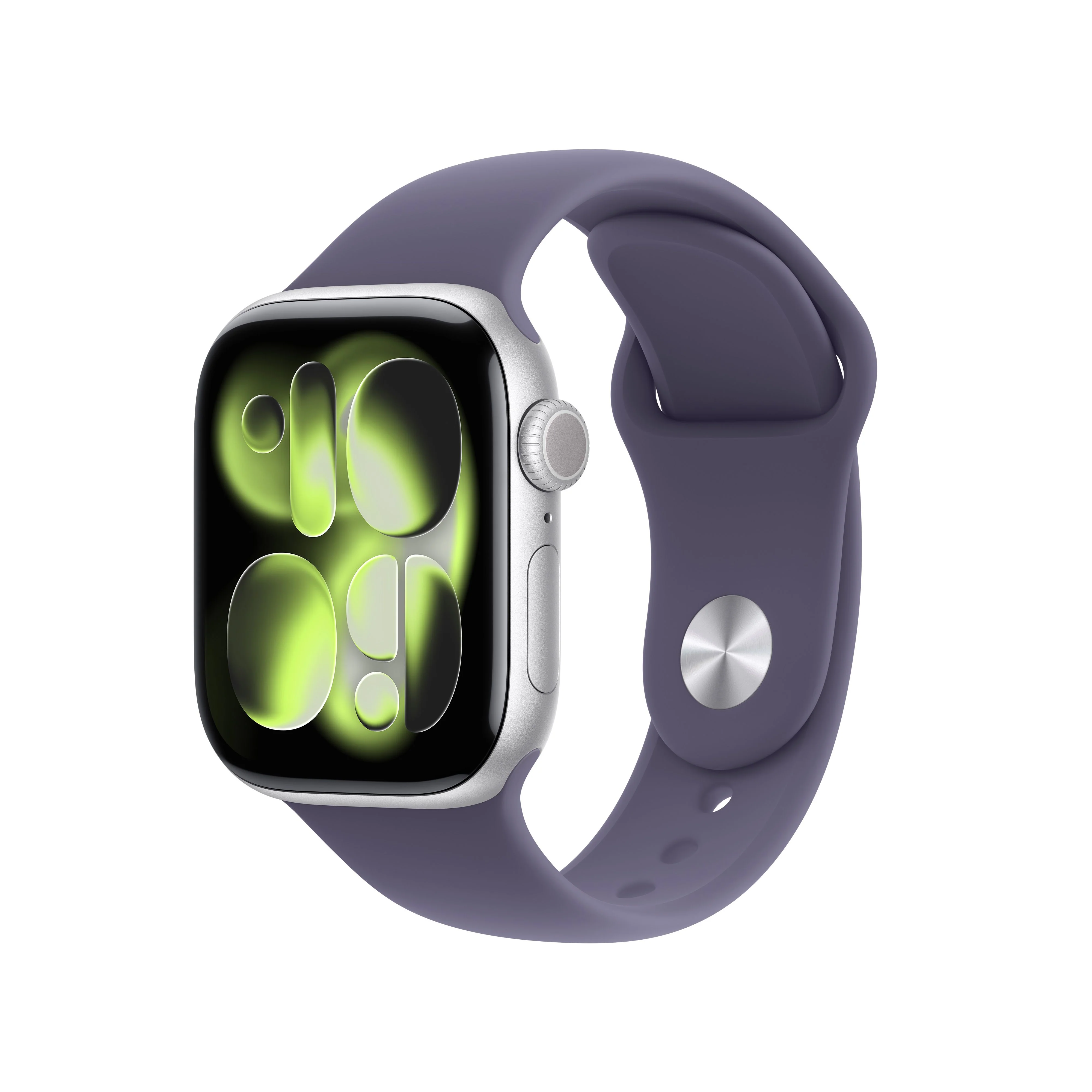 Apple Watch Series 11 GPS 42mm Silver Aluminium Case with Purple Fog Sport Band - S/M