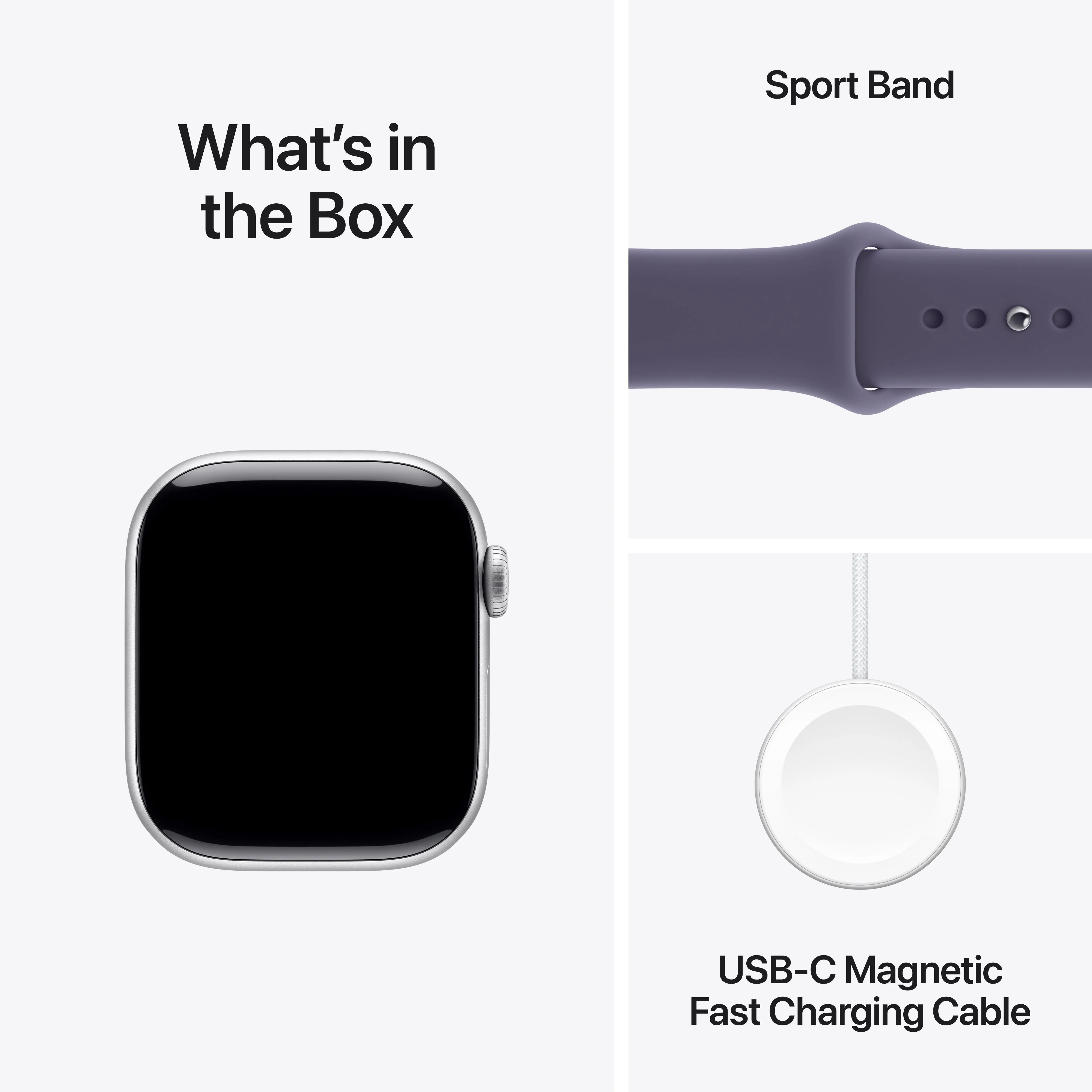 Apple Watch Series 11 GPS 42mm Silver Aluminium Case with Purple Fog Sport Band - S/M - Image 8