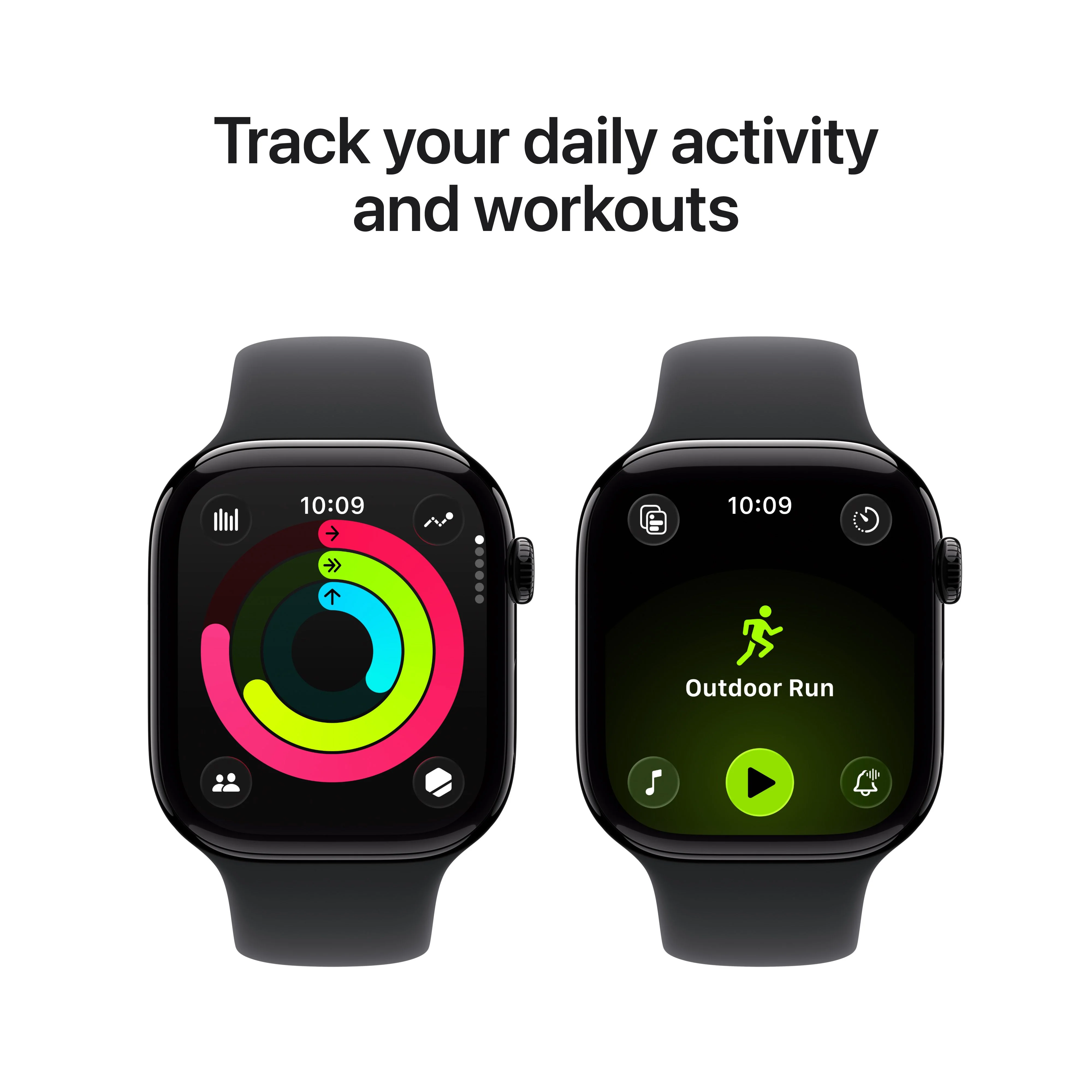 Apple Watch Series 11 GPS 46mm Jet Black Aluminium Case with Black Sport Band - S/M - Image 4