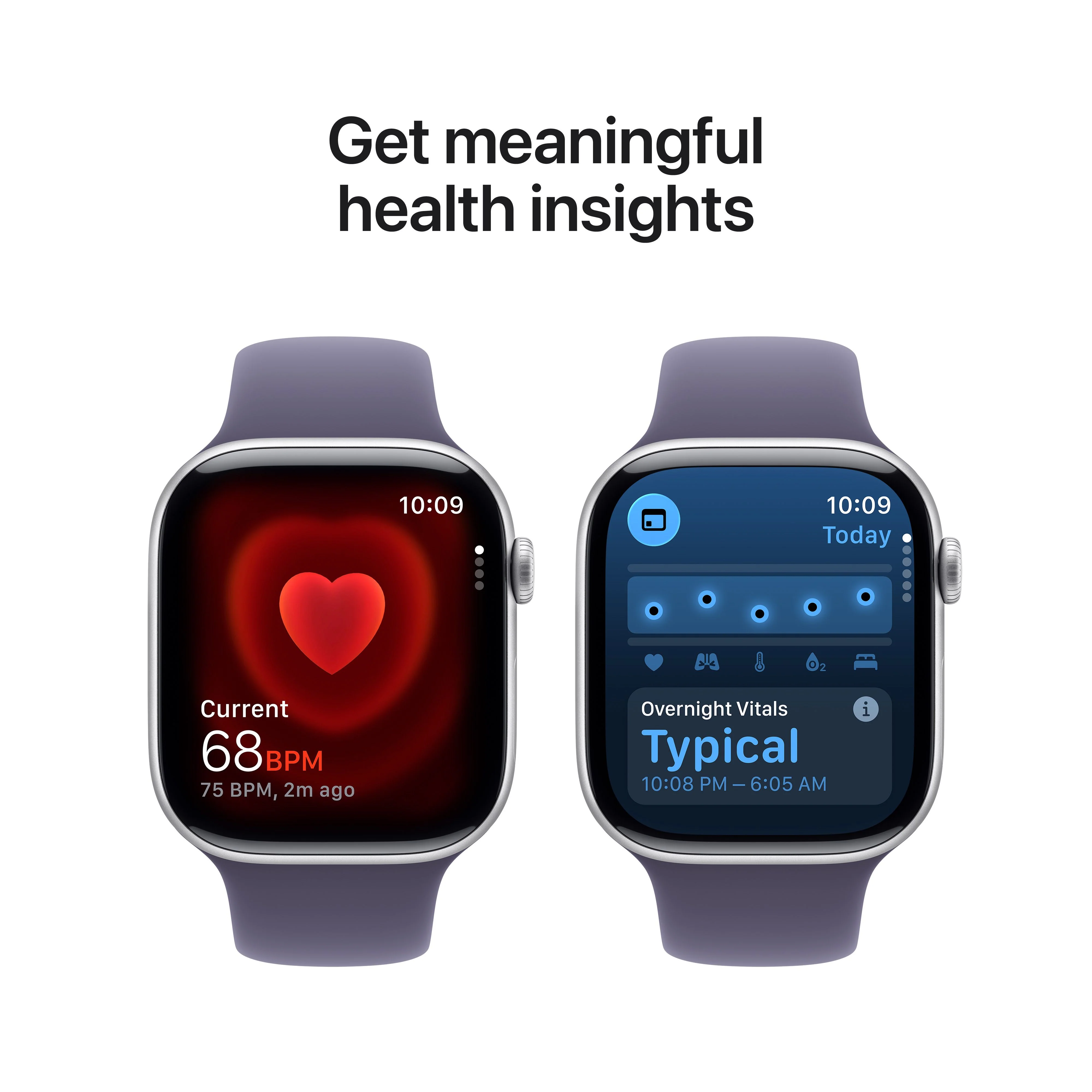 Apple Watch Series 11 GPS 46mm Silver Aluminium Case with Purple Fog Sport Band - S/M - Image 5