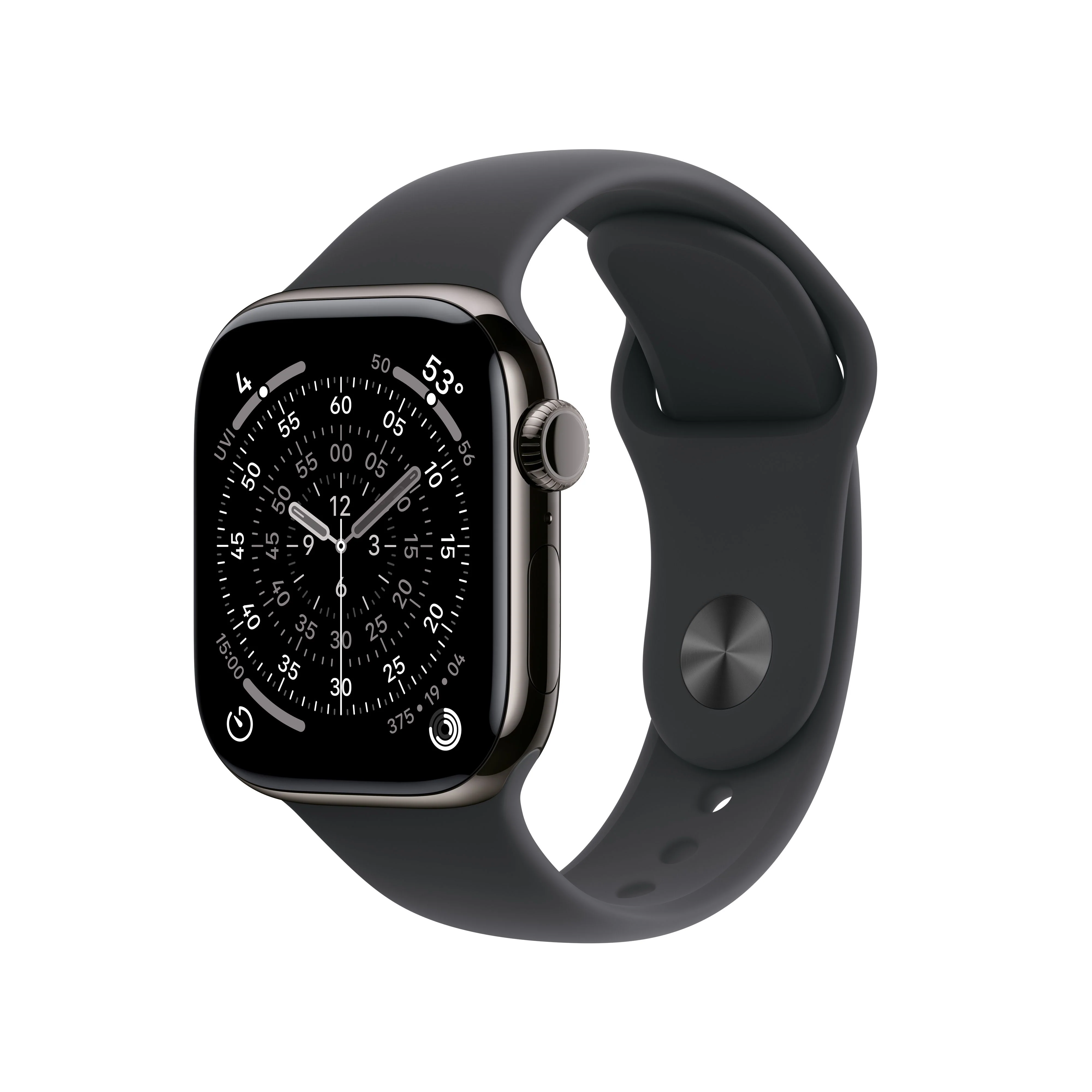 Apple Watch Series 11 GPS + Cellular 42mm Slate Titanium Case with Black Sport Band - S/M