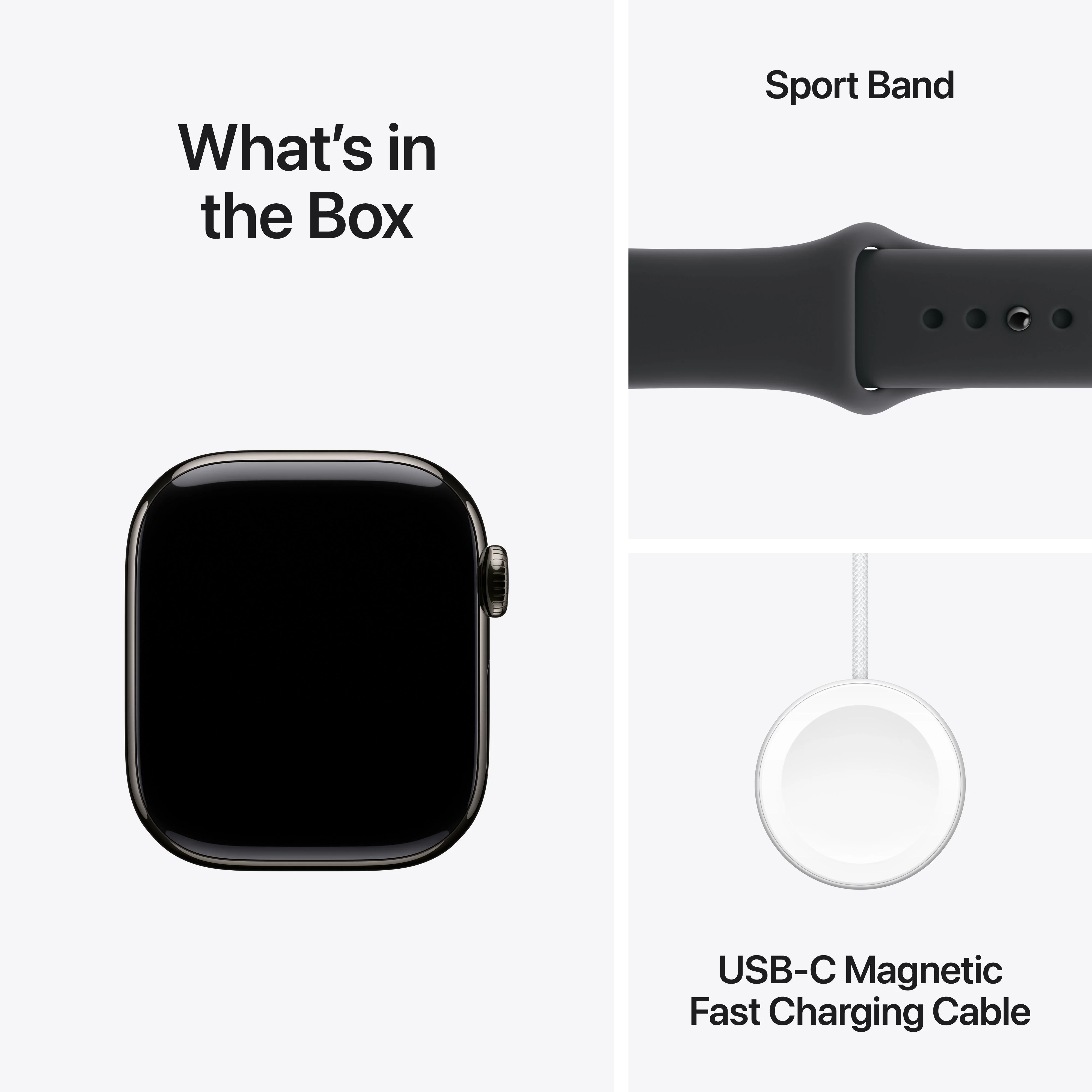 Apple Watch Series 11 GPS + Cellular 42mm Slate Titanium Case with Black Sport Band - S/M - Image 8