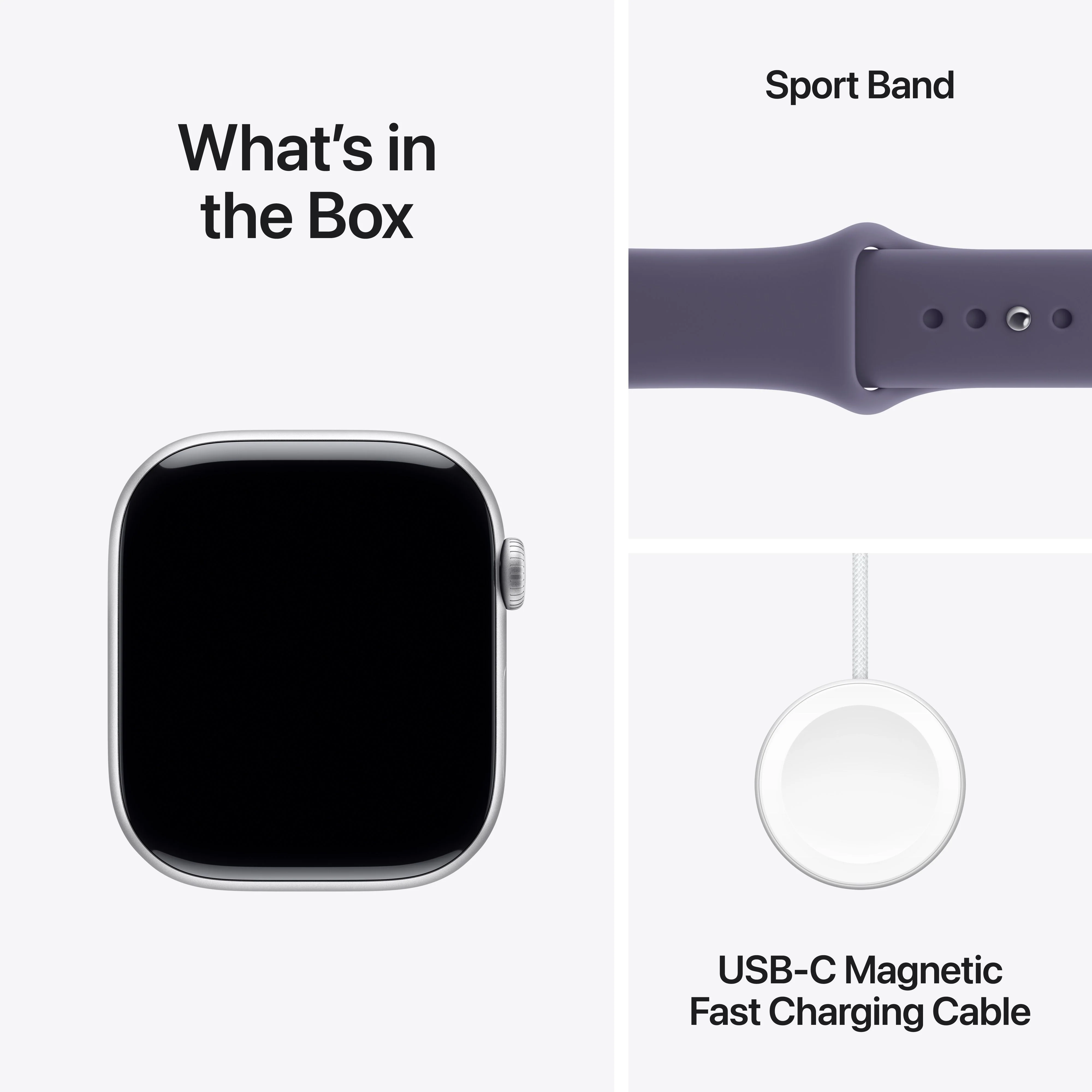 Apple Watch Series 11 GPS + Cellular 46mm Silver Aluminium Case with Purple Fog Sport Band - M/L - Image 8