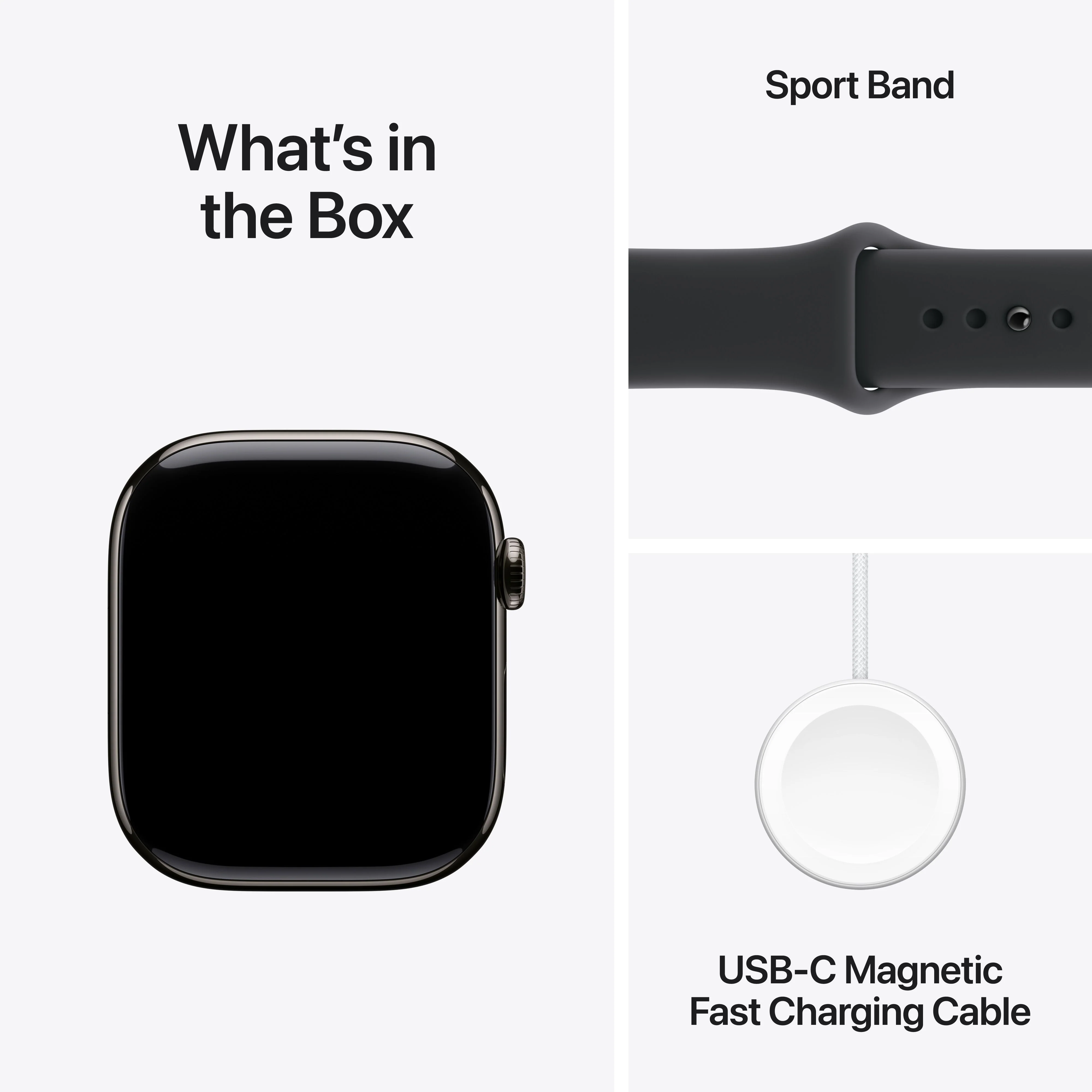 Apple Watch Series 11 GPS + Cellular 46mm Slate Titanium Case with Black Sport Band - M/L - Image 8