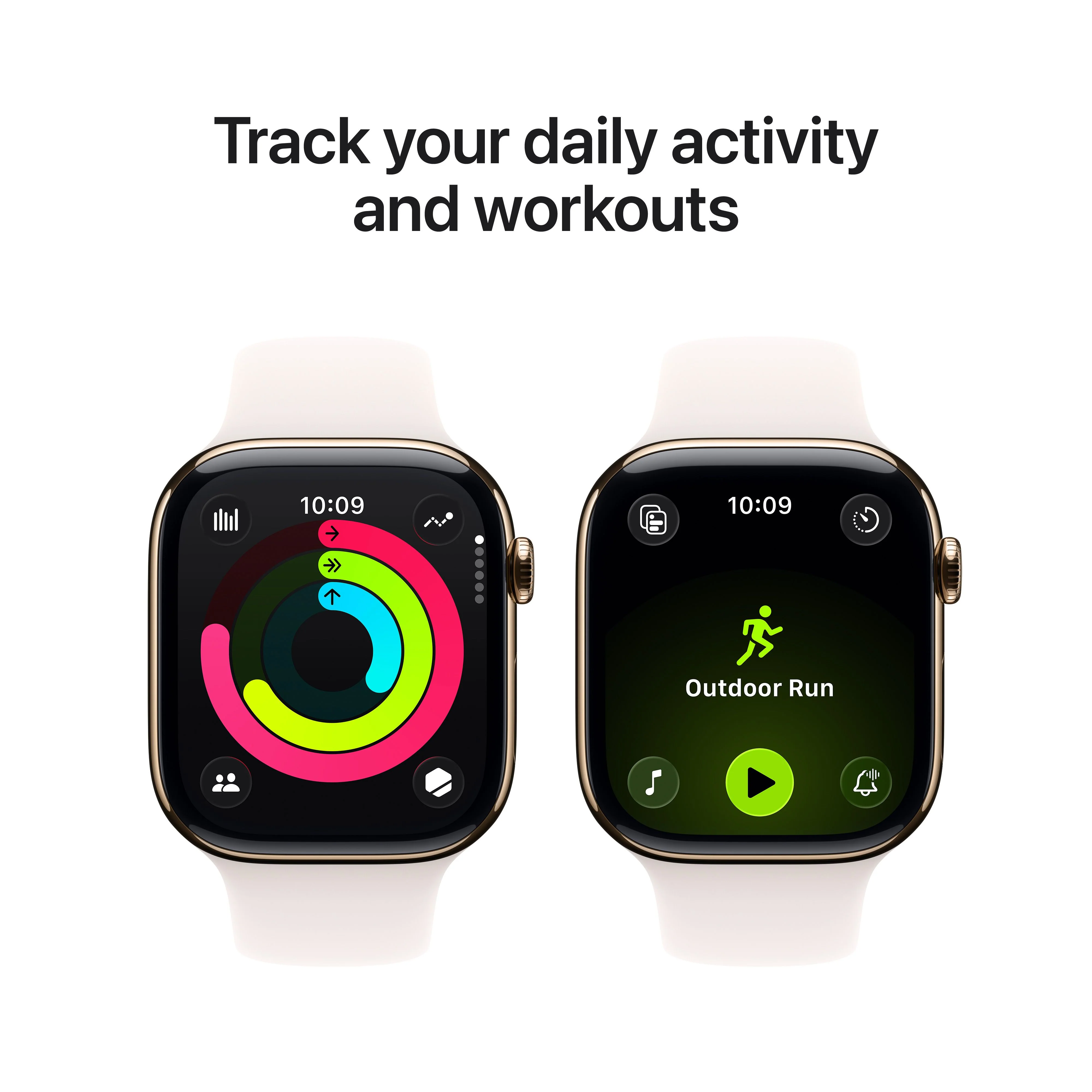 Apple Watch Series 11 GPS + Cellular 46mm Gold Titanium Case with Light Blush Sport Band - M/L - Image 4