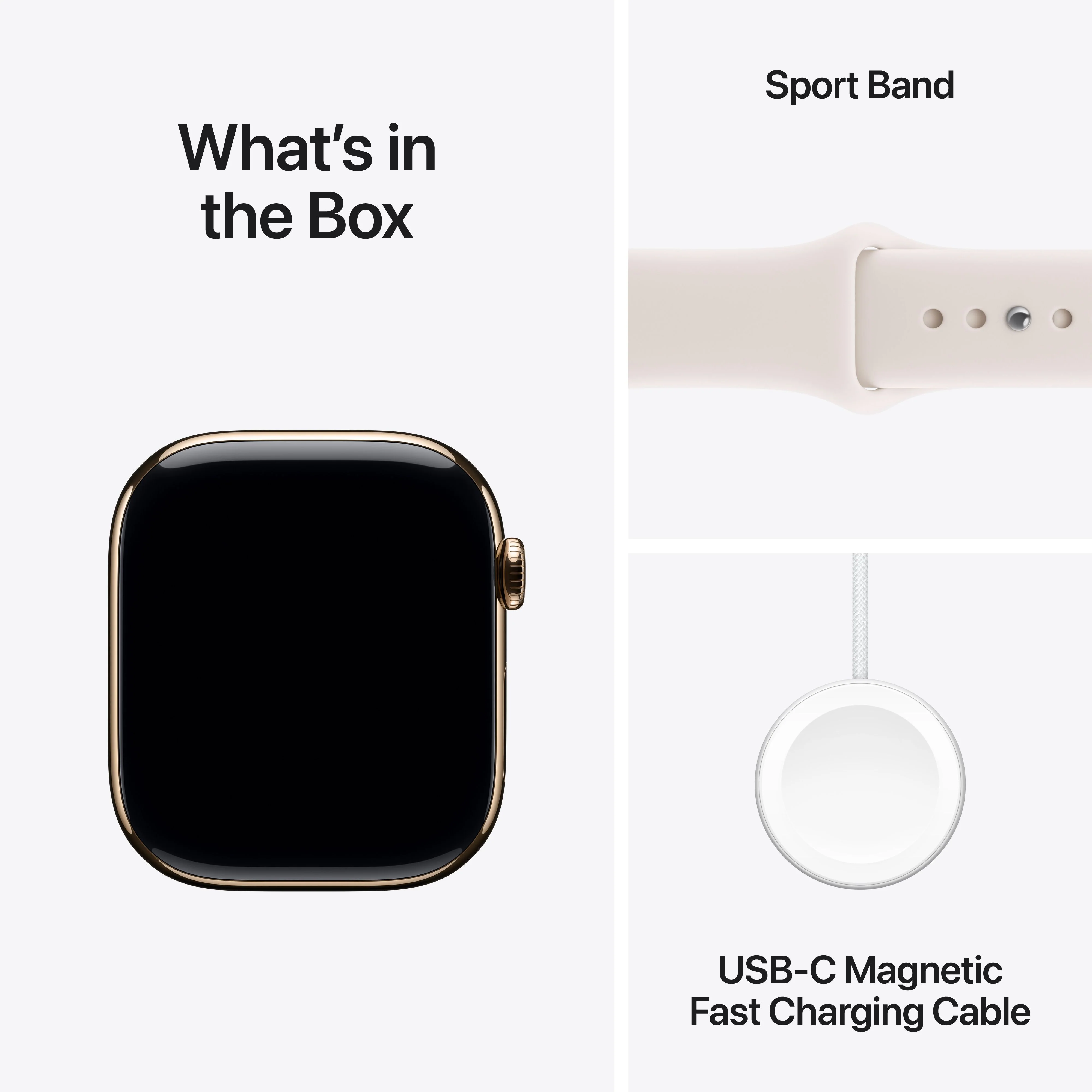 Apple Watch Series 11 GPS + Cellular 46mm Gold Titanium Case with Light Blush Sport Band - M/L - Image 8