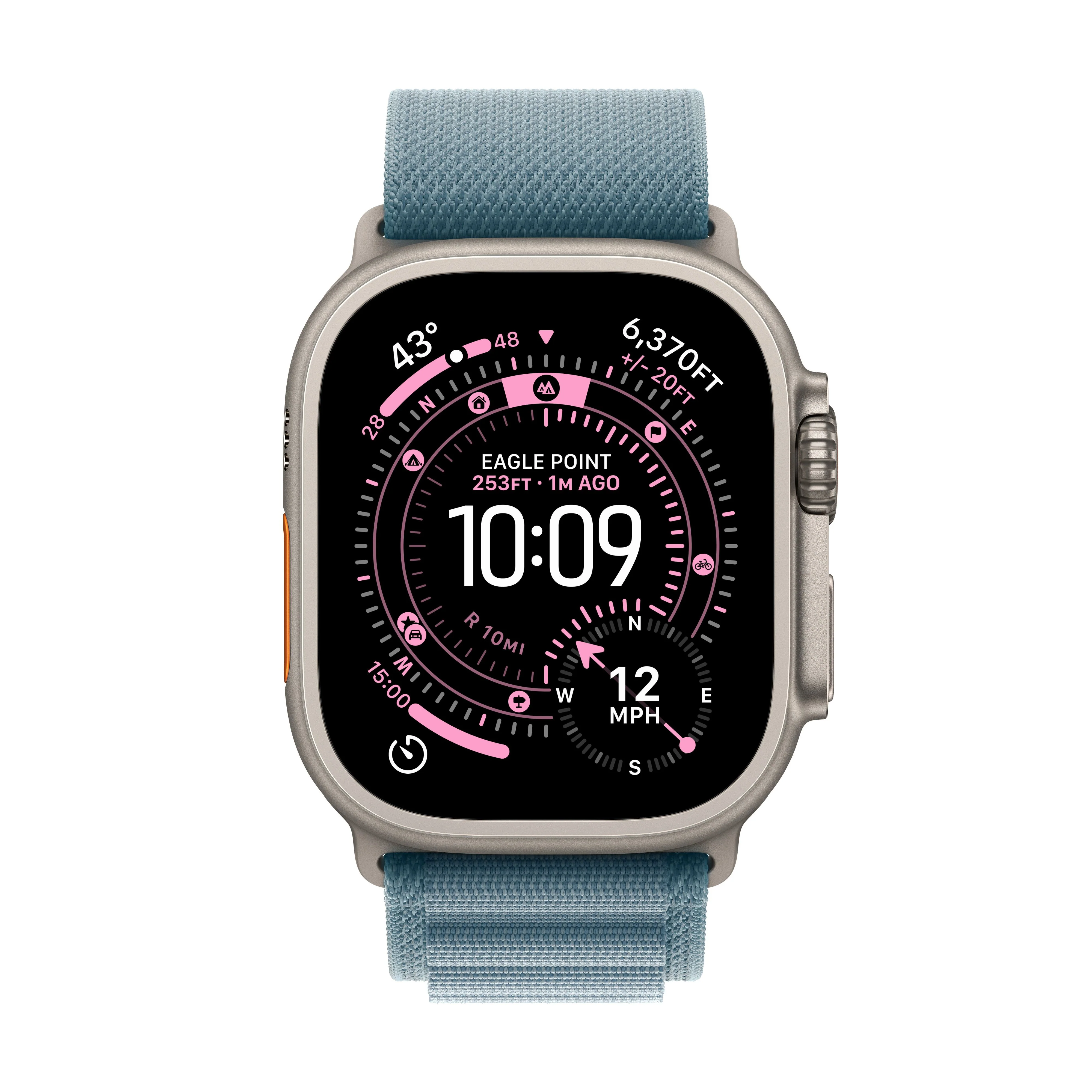 Apple Watch Ultra 3 GPS + Cellular 49mm Naturlig Titanium med Lyseblå Alpine Loop - Small - Image 2