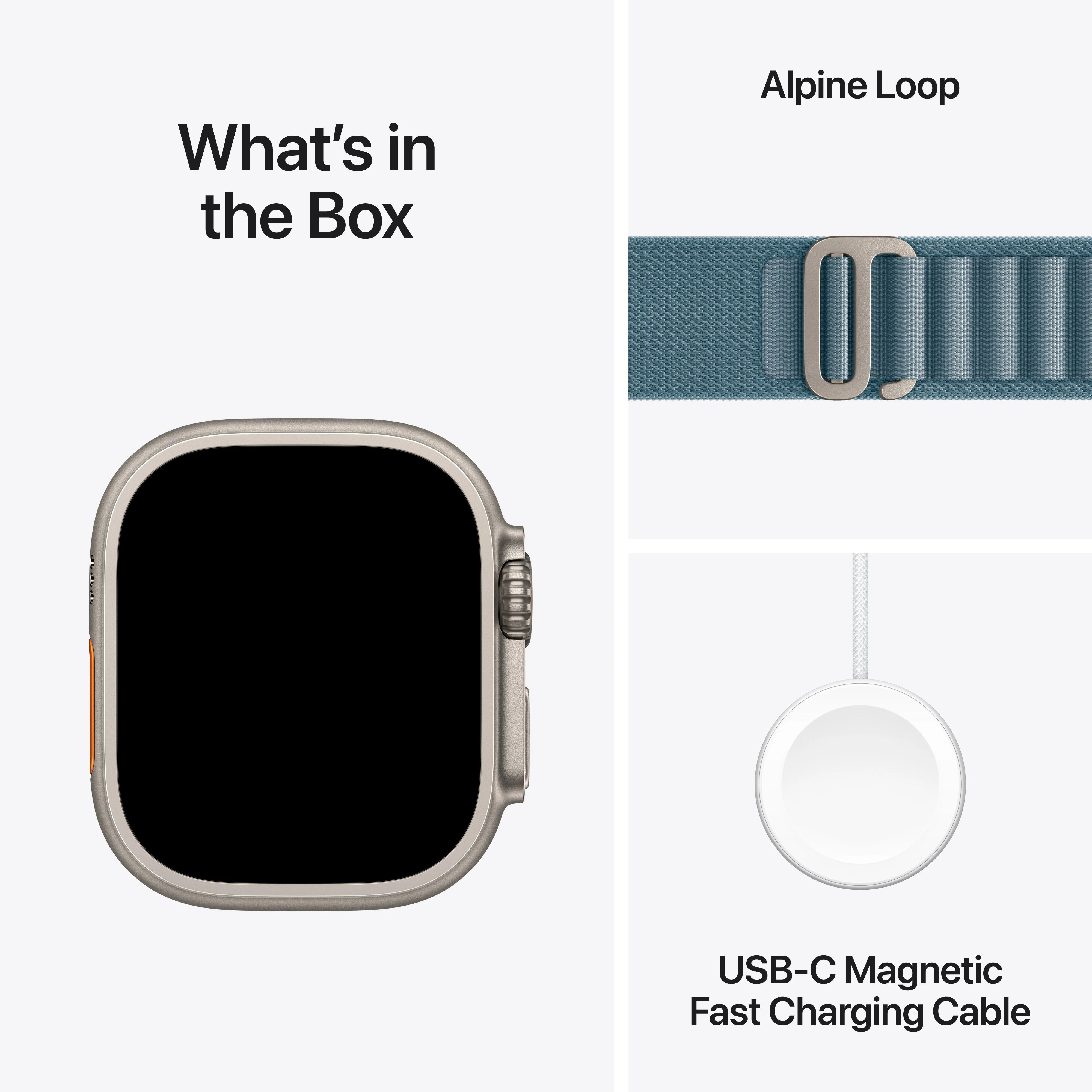 Apple Watch Ultra 3 GPS + Cellular 49mm Naturlig Titanium med Lyseblå Alpine Loop - Medium - Image 7