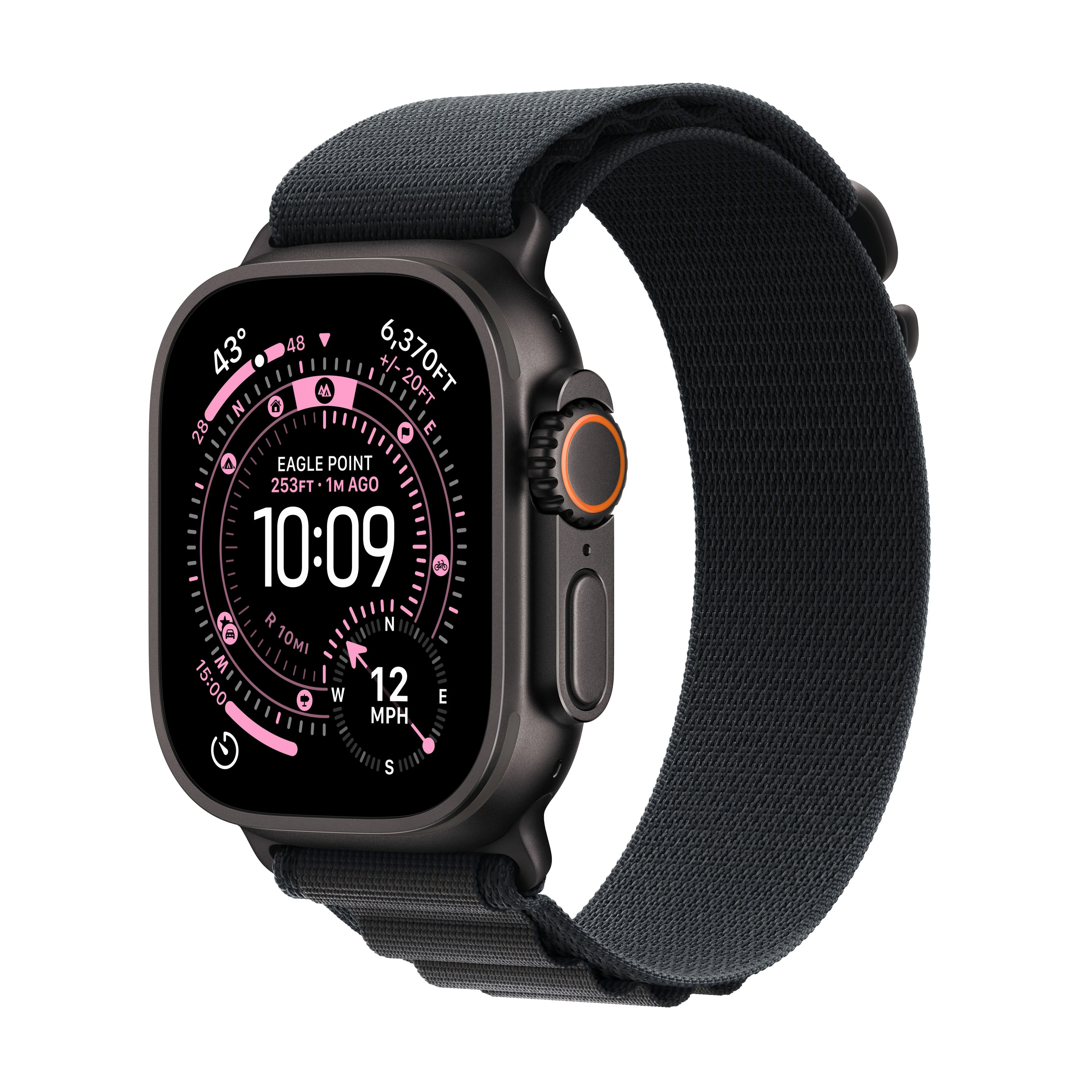 Apple Watch Ultra 3 GPS + Cellular 49mm Svart Titanium med Svart Alpine Loop - Small