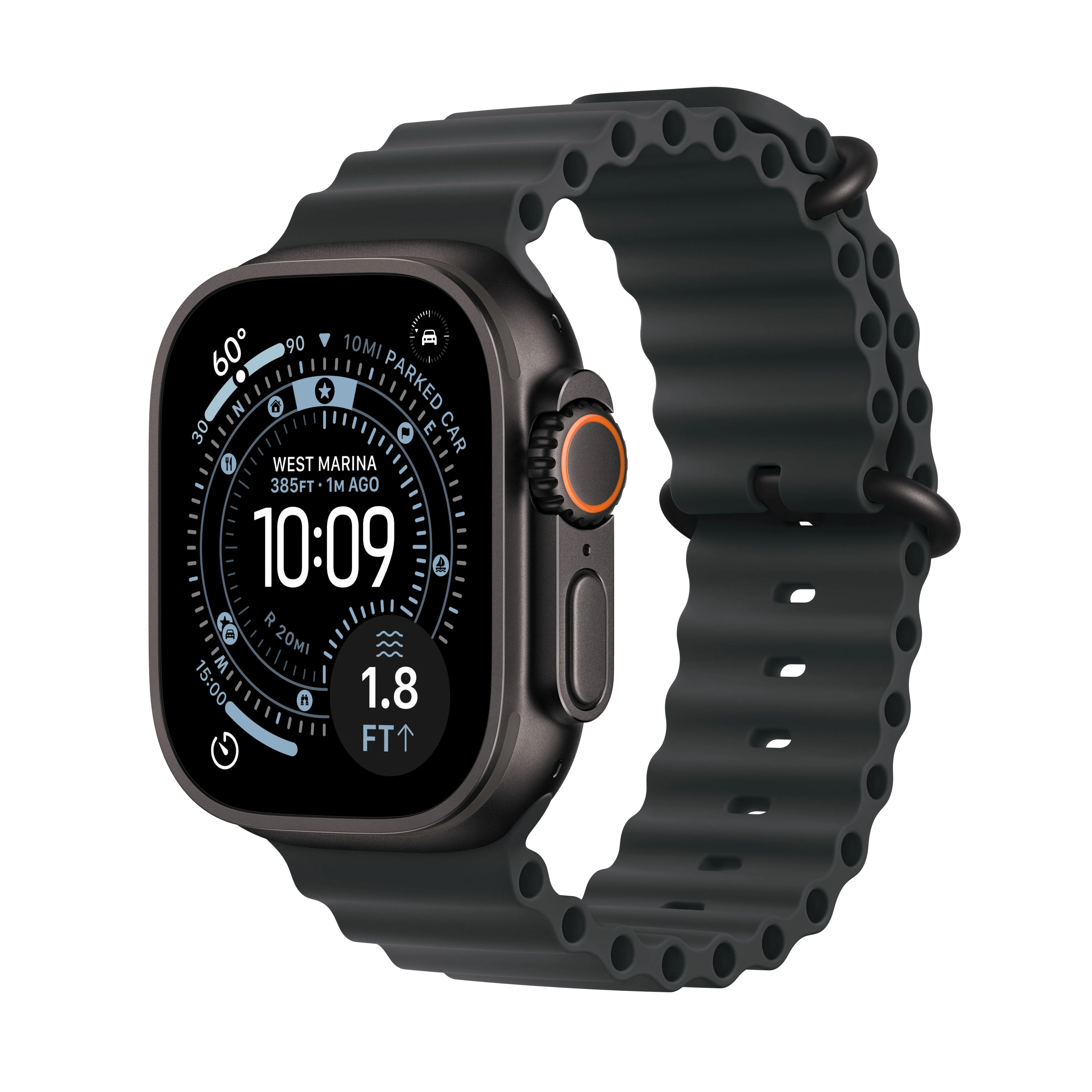 Apple Watch Ultra 3 GPS + Cellular 49mm Svart Titanium med Svart Ocean Band