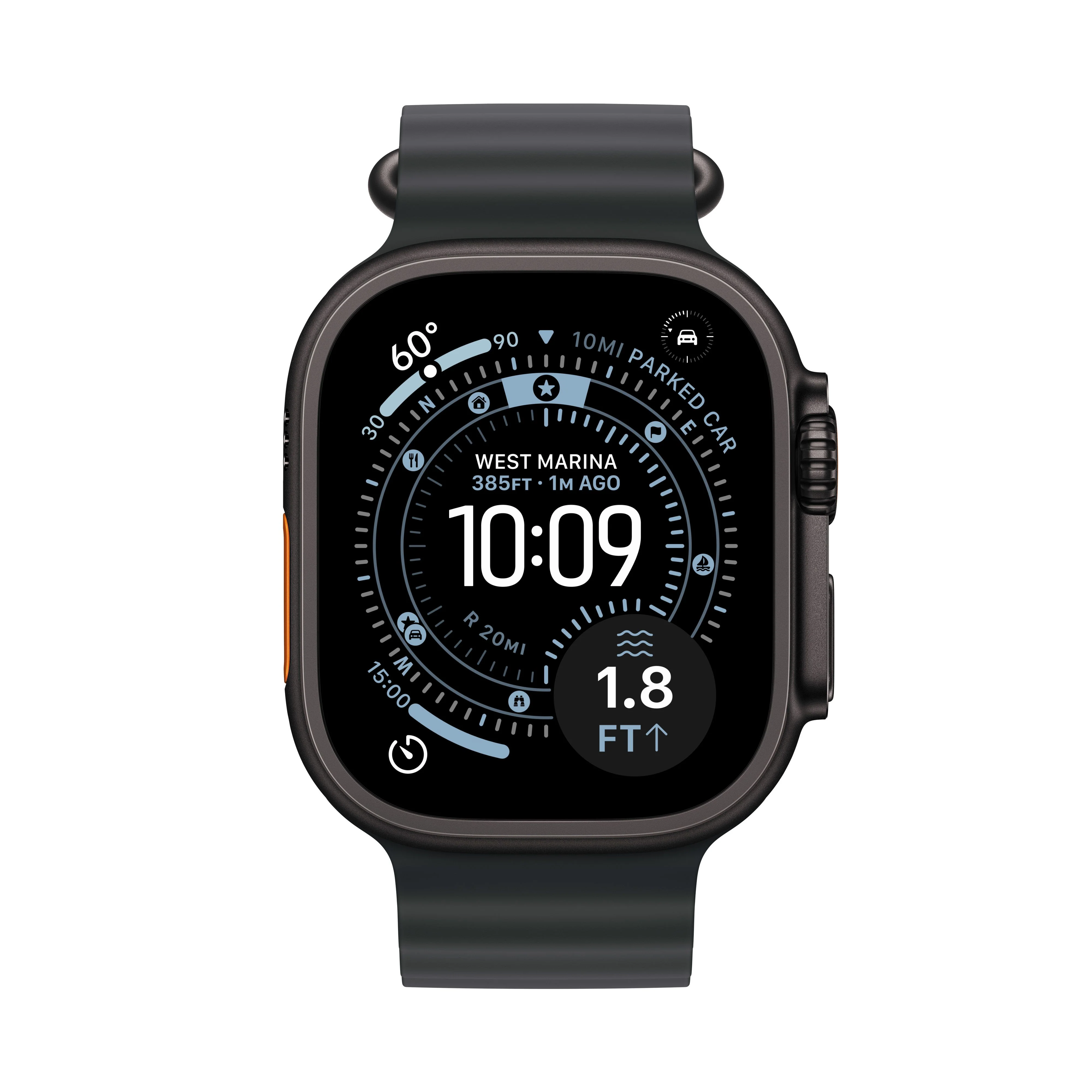 Apple Watch Ultra 3 GPS + Cellular 49mm Svart Titanium med Svart Ocean Band - Image 2