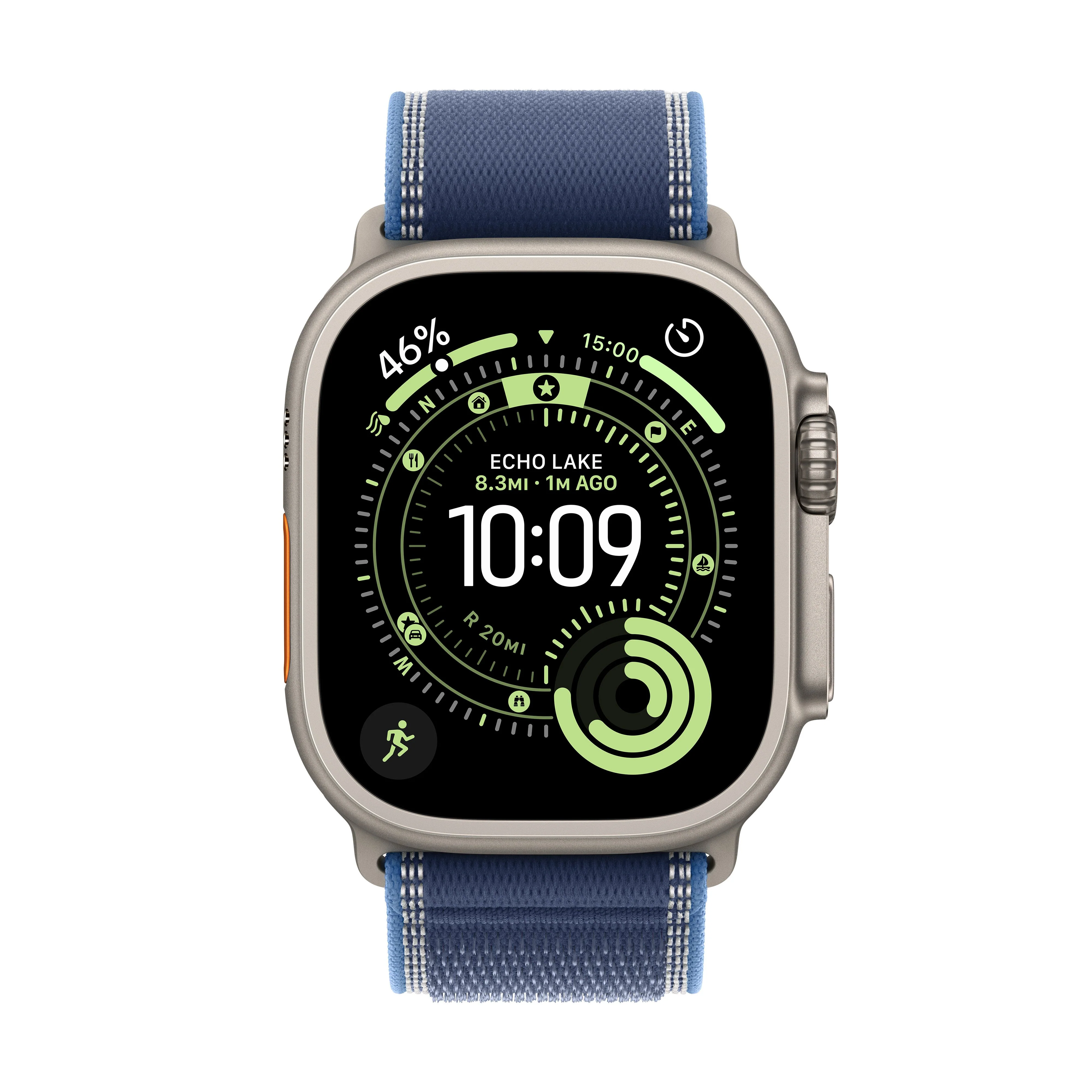 Apple Watch Ultra 3 GPS + Cellular 49mm Naturlig Titanium med Blå/Klarblå Trail Loop - S/M - Image 2