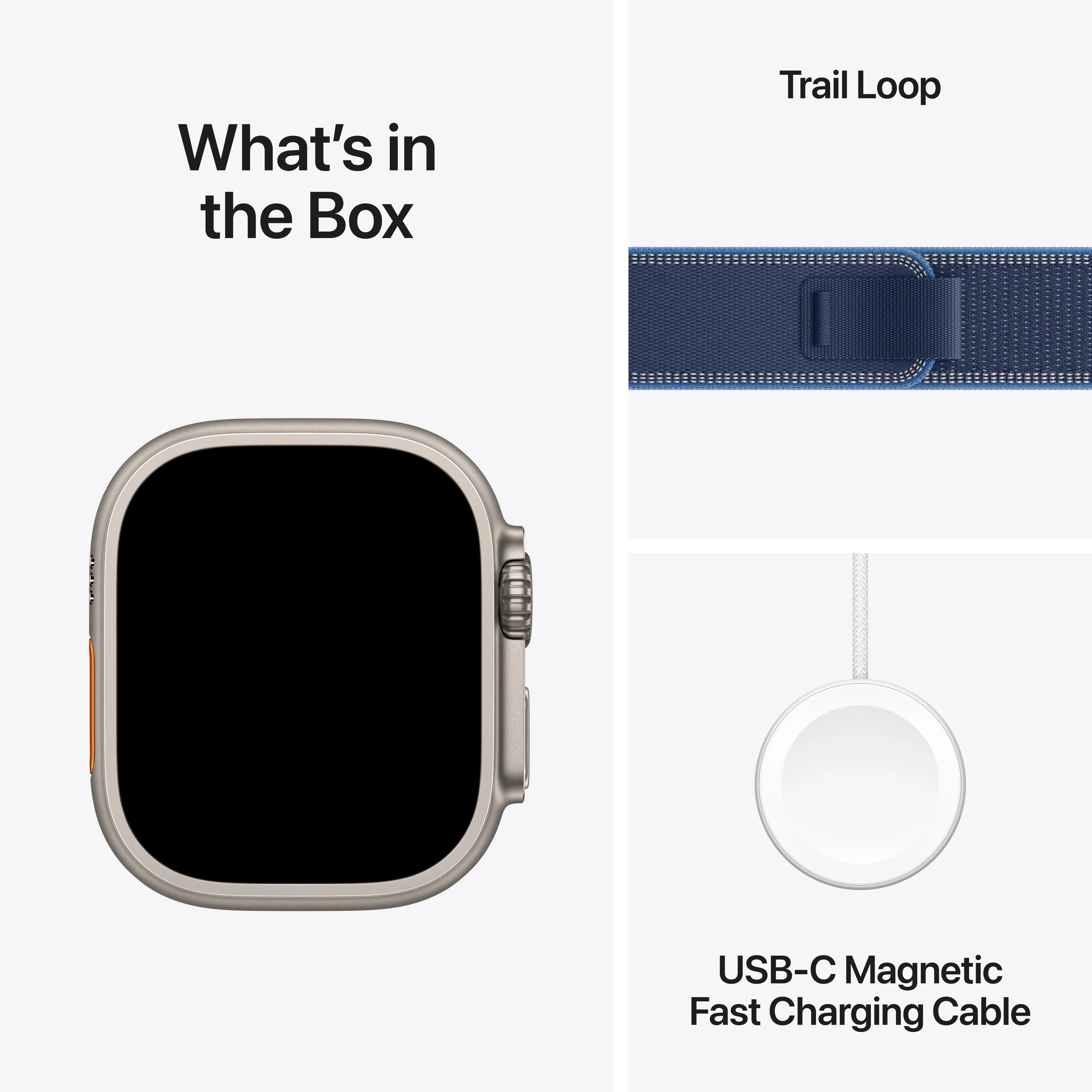 Apple Watch Ultra 3 GPS + Cellular 49mm Naturlig Titanium med Blå/Klarblå Trail Loop - S/M - Image 7