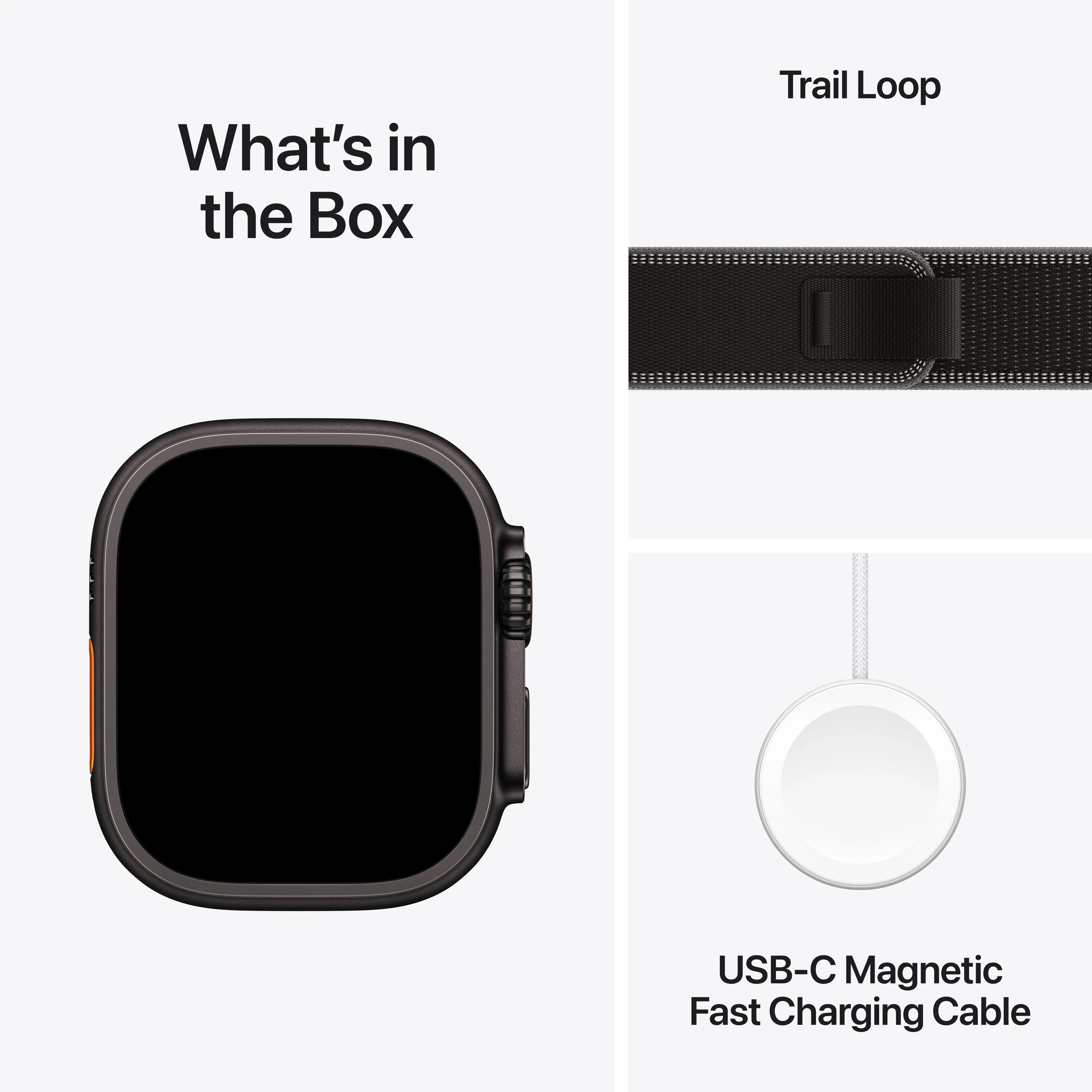 Apple Watch Ultra 3 GPS + Cellular 49mm Svart Titanium med Svart/Koksgrå Trail Loop - S/M - Image 7