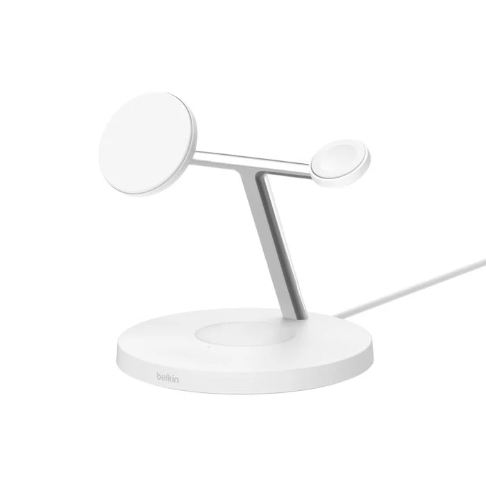 Belkin BoostCharge Pro 3-i-1 Qi2 Trådløst Ladestativ 15W - Hvit - Image 3