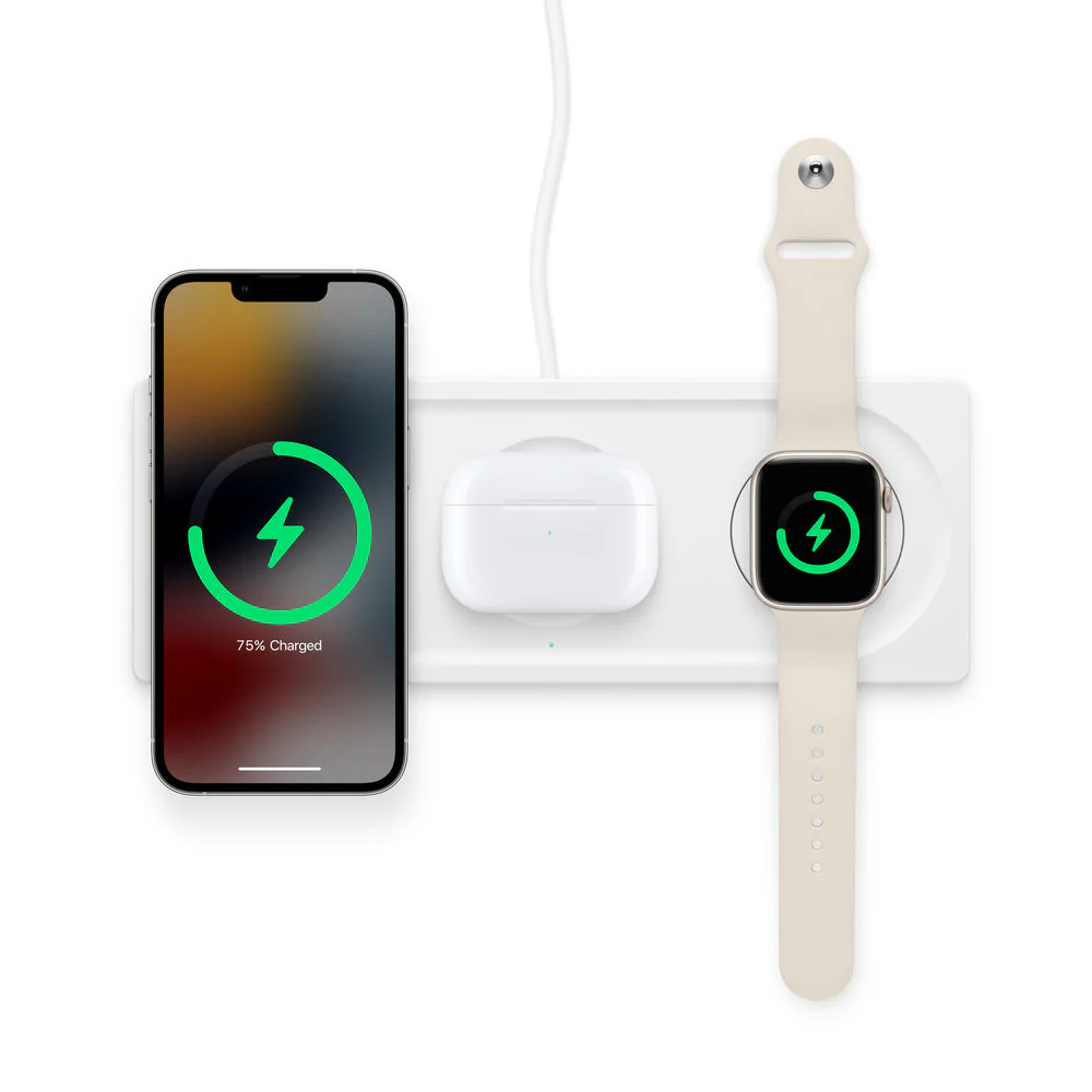 Belkin 3-i-1 MagSafe Trådløs Ladeplate - Hvit - Image 3