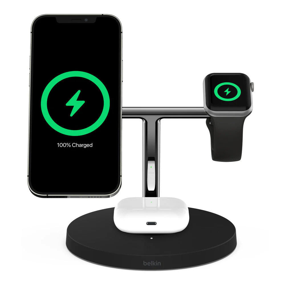 Belkin 3-i-1 MagSafe Trådløs Ladestativ - Svart - Image 6