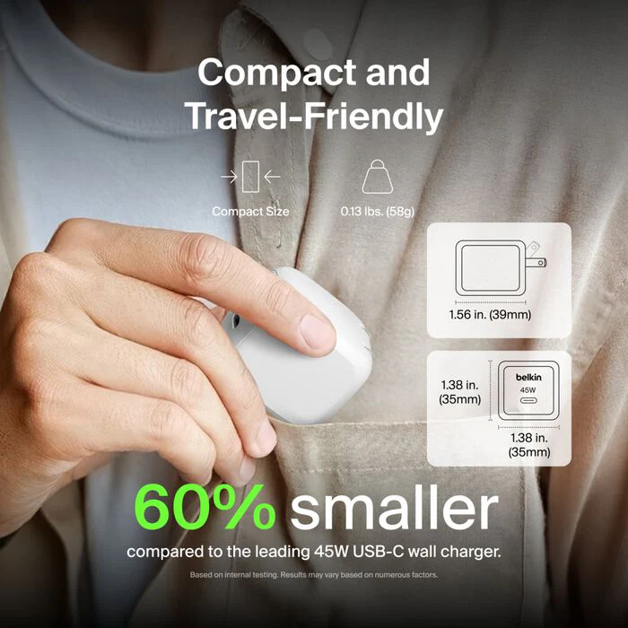 Belkin 45W USB-C PD Vegglader - Image 6