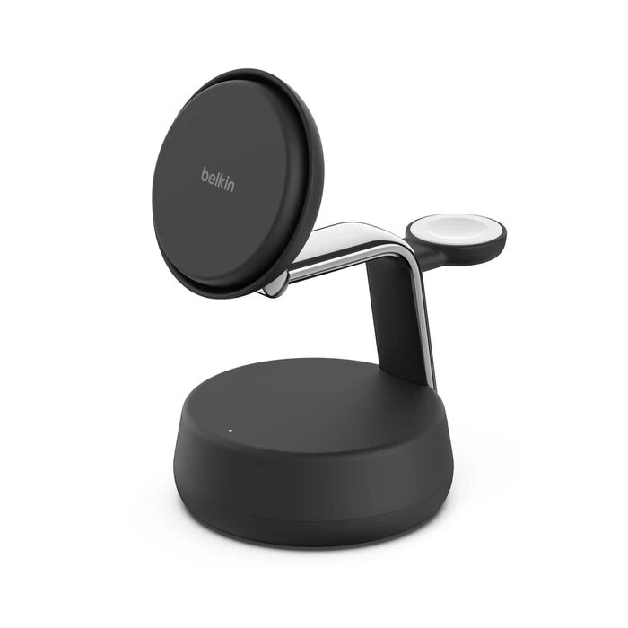 Belkin UltraCharge Pro 3-i-1 Qi2 Ladestativ - Kullsvart - Image 2