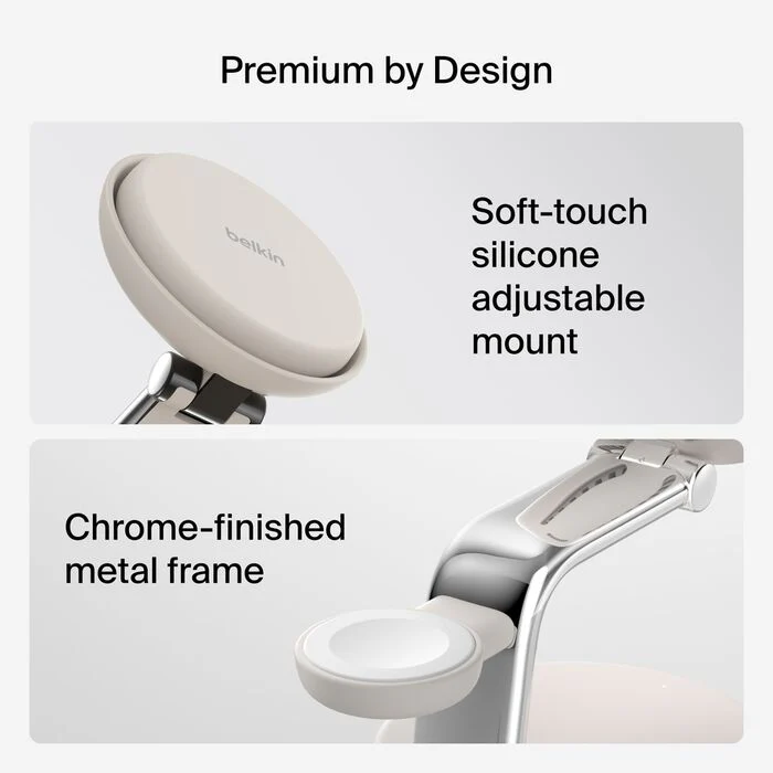 Belkin UltraCharge Pro 3-i-1 Qi2 Ladestativ - Sand - Image 6