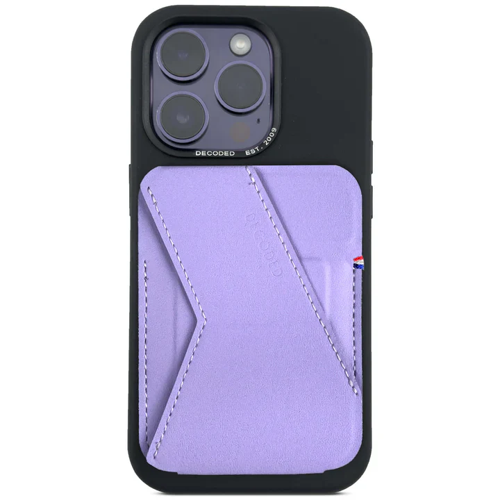 Decoded Magnetisk kortholder i silikon med stativ - Lavender