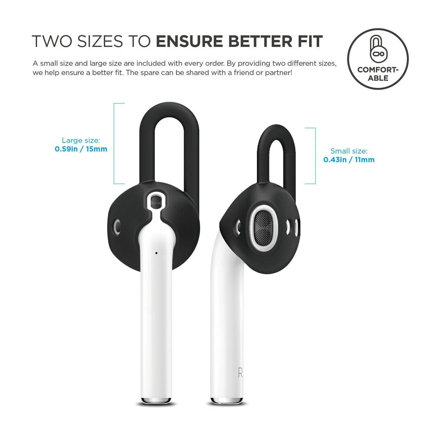 Elago EarPads til AirPods - Svart - Image 2