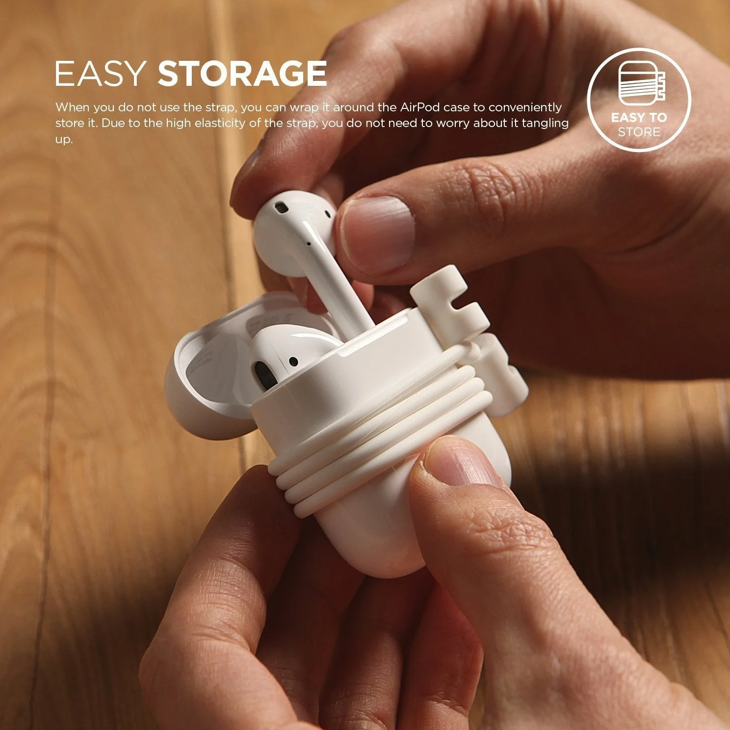 Elago Straps til AirPods (1. og 2. gen.) - Hvit - Image 4