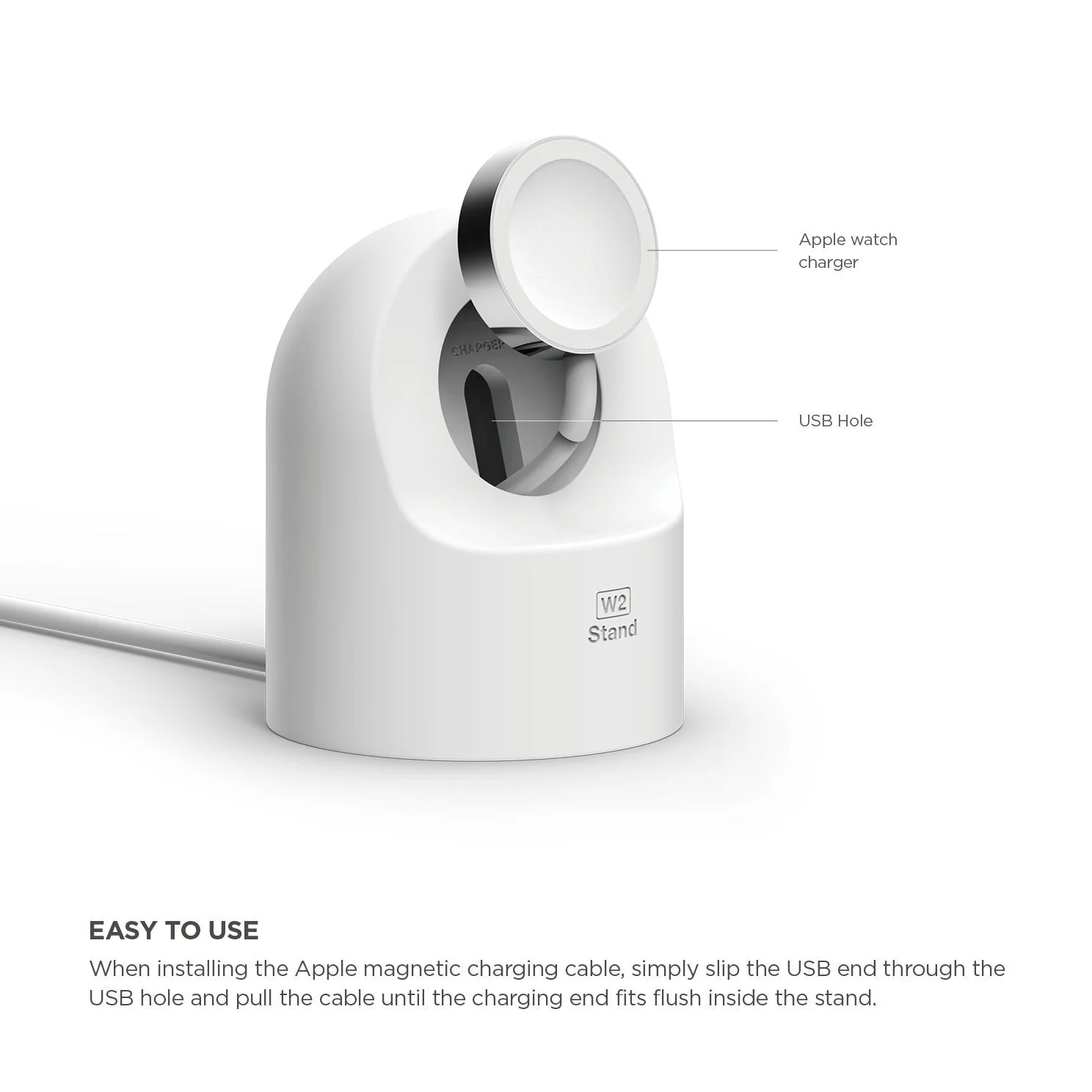 Elago W2 docking til Apple Watch - Hvit - Image 4