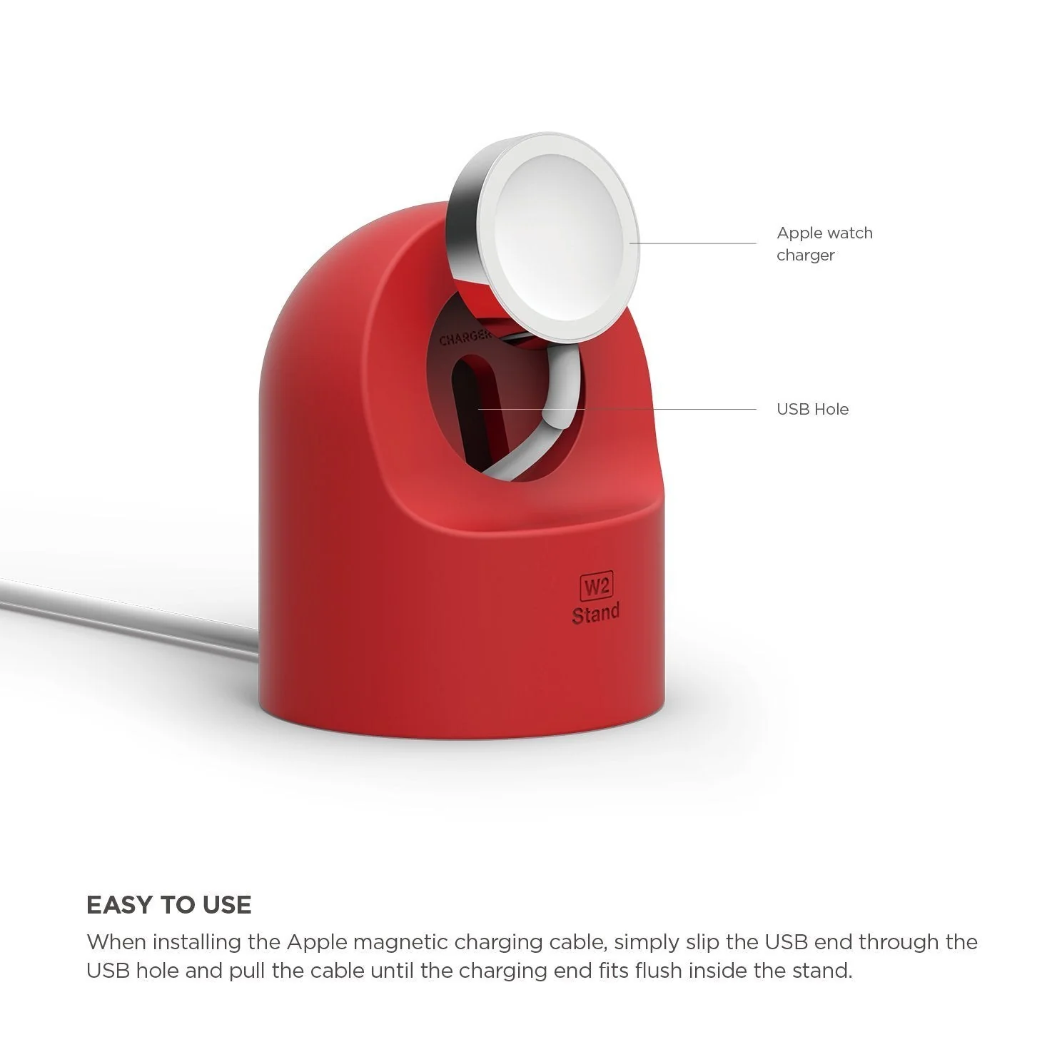 Elago W2 docking til Apple Watch - Rød - Image 4