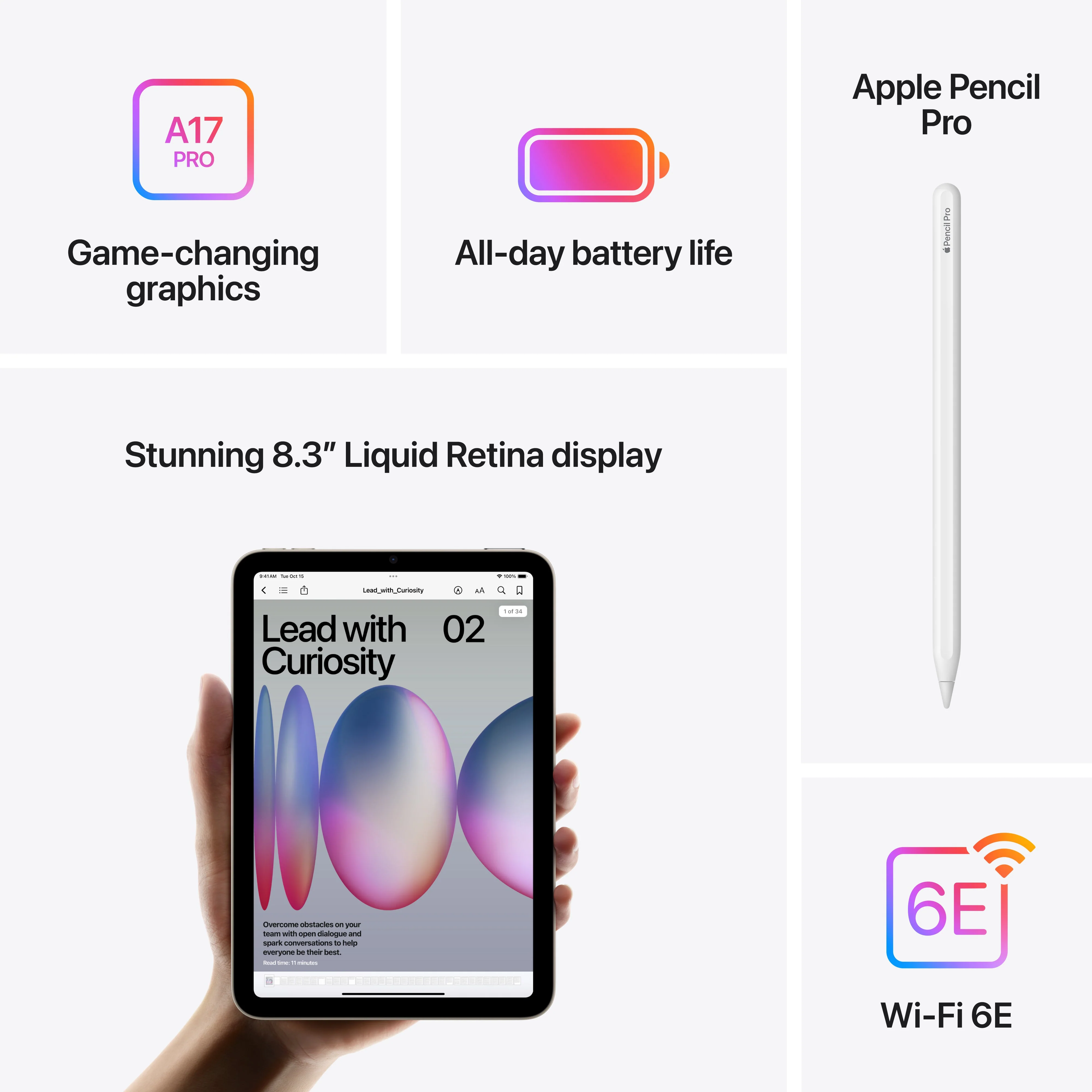 iPad mini Wi-Fi 256GB (A17 Pro) - Lilla - Image 7