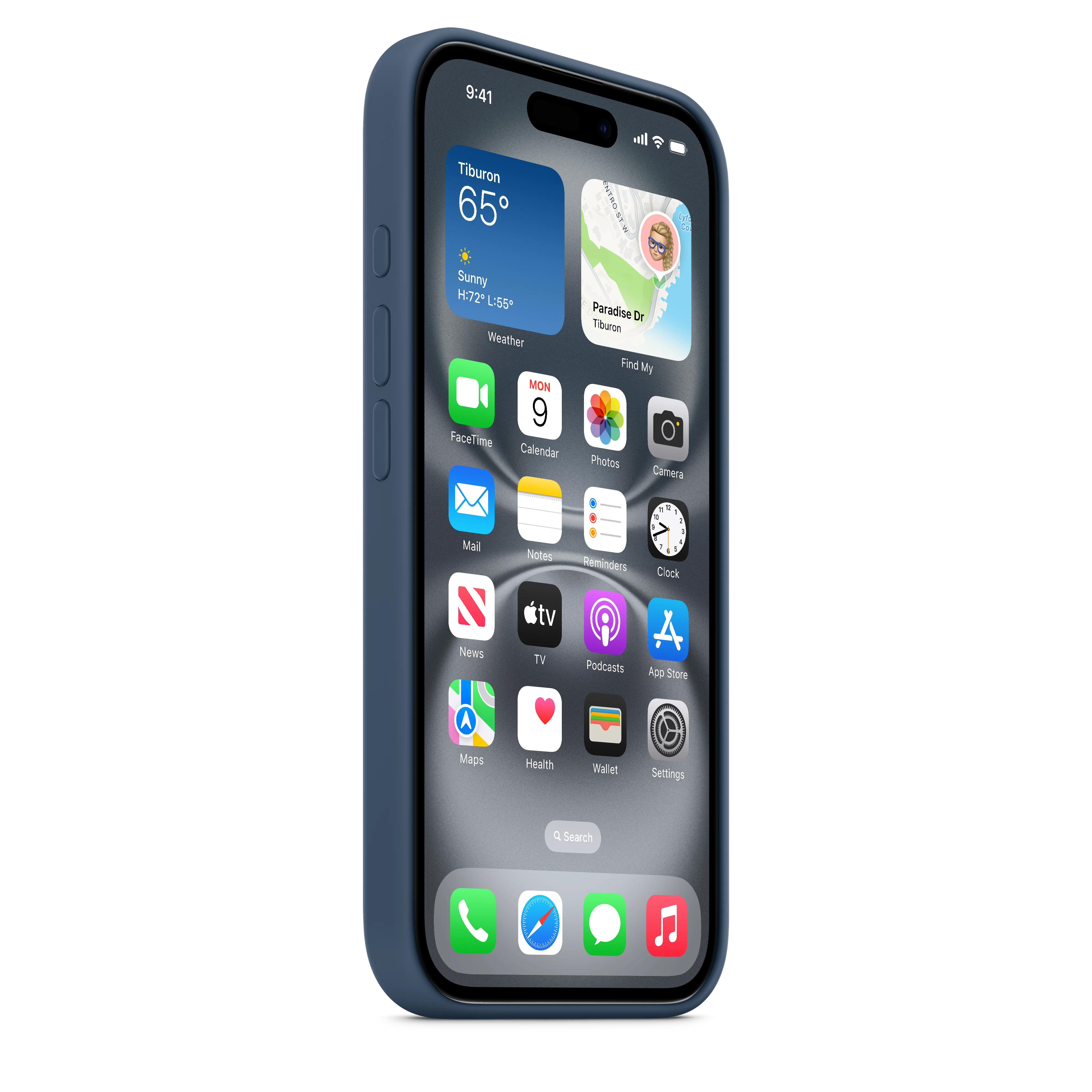 Apple Silikondeksel med MagSafe til iPhone 16 - Denim - Image 5