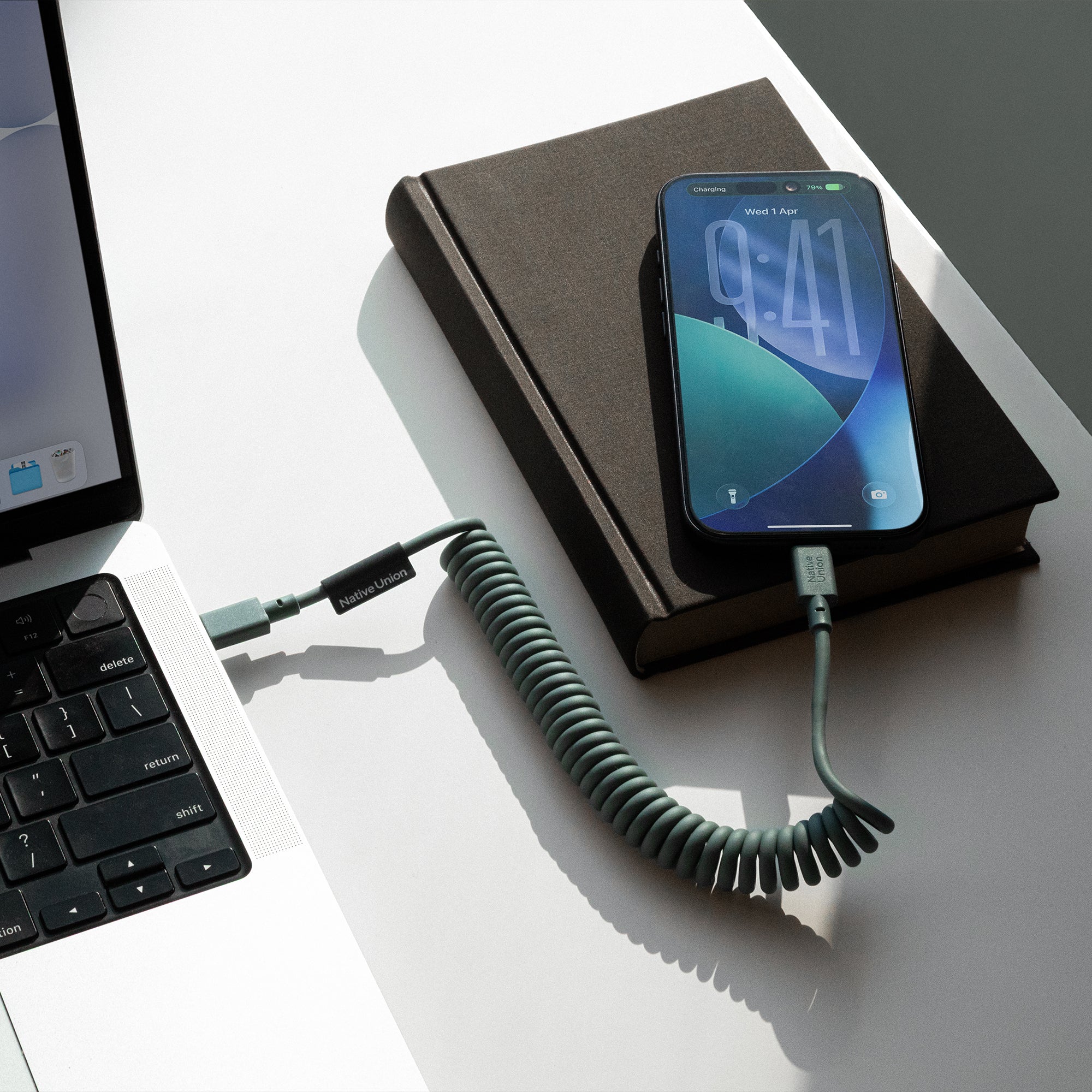 Native Union 1,2m Pop USB-C Ladekabel - Slate Green - Image 2