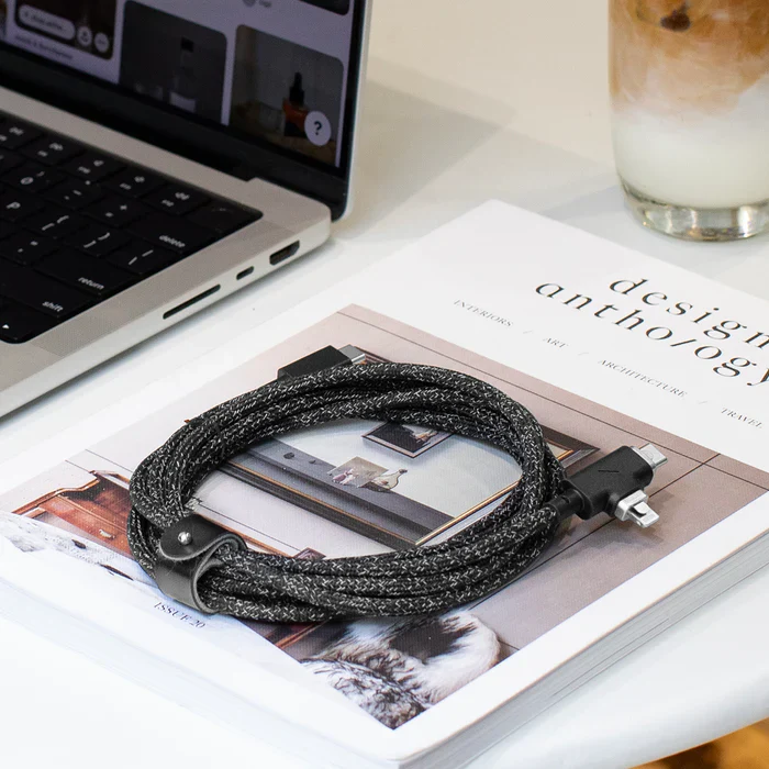 Native Union 2.4 m USB-C til USB-C/Lightning Belt Cable Duo Pro 240W Ladekabel - Cosmos - Image 3