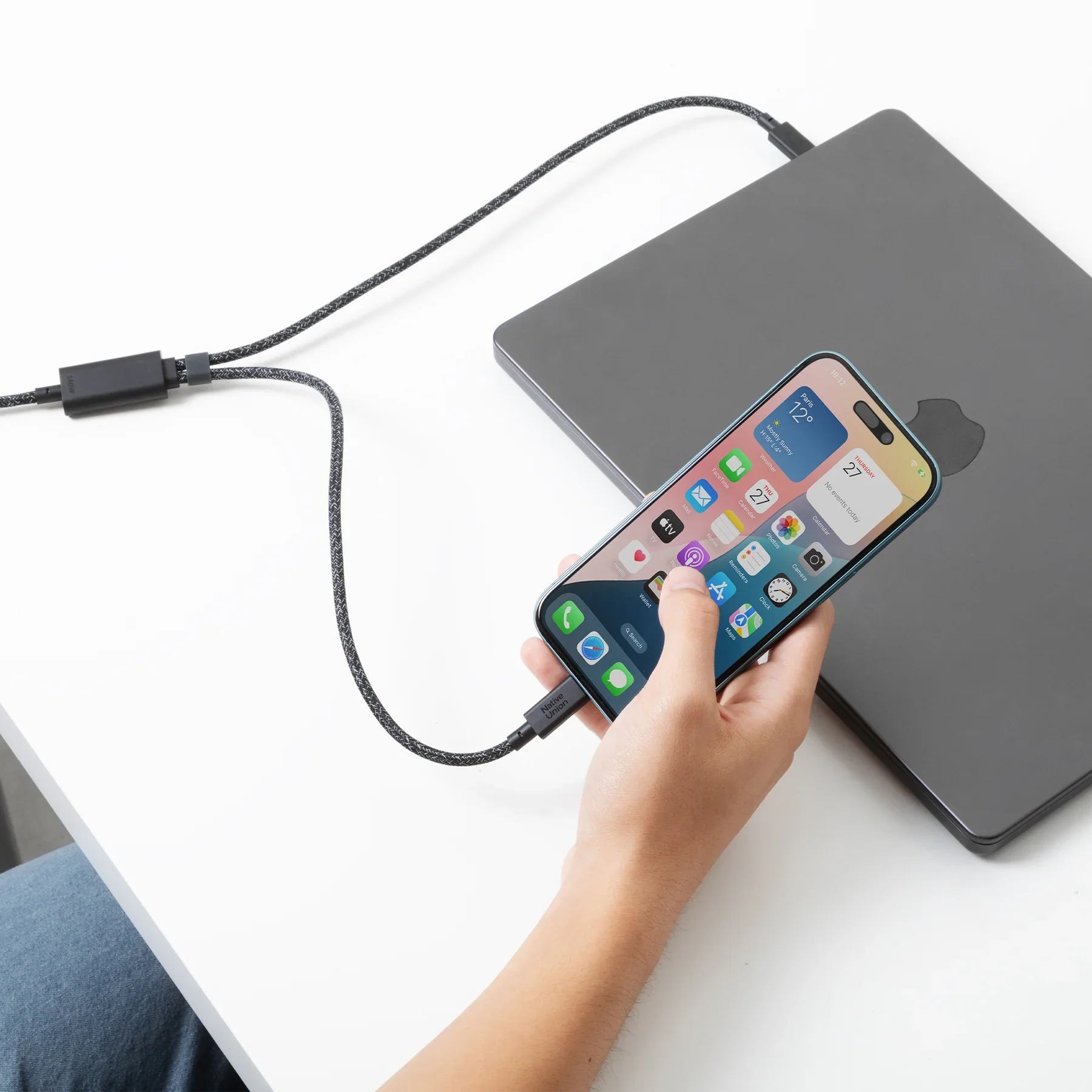 Native Union 2-i-1 USB-C til USB-C ladekabel 2m - Cosmos - Image 2