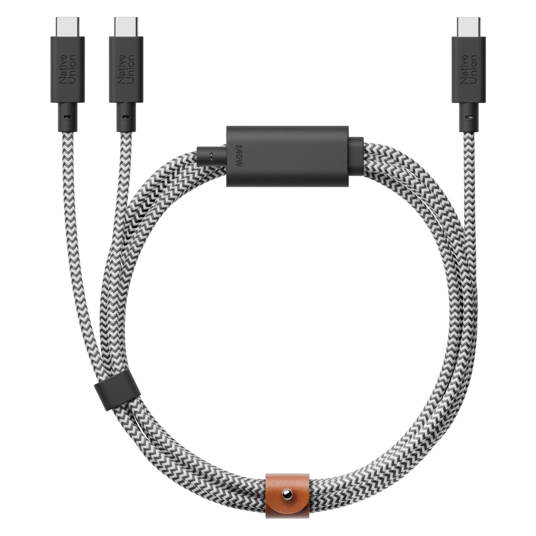 Native Union 2-i-1 USB-C til USB-C ladekabel 2m - Zebra
