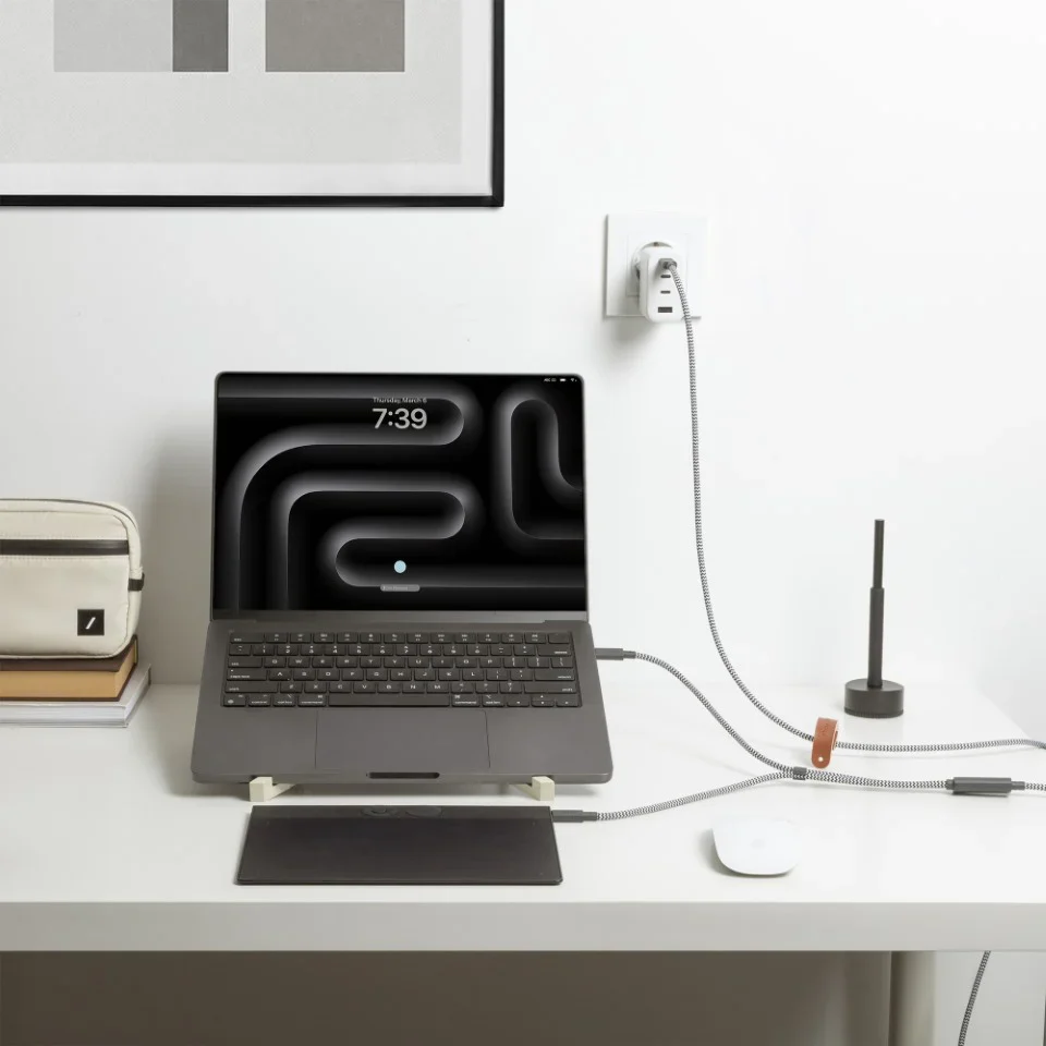 Native Union 2-i-1 USB-C til USB-C ladekabel 2m - Zebra - Image 2