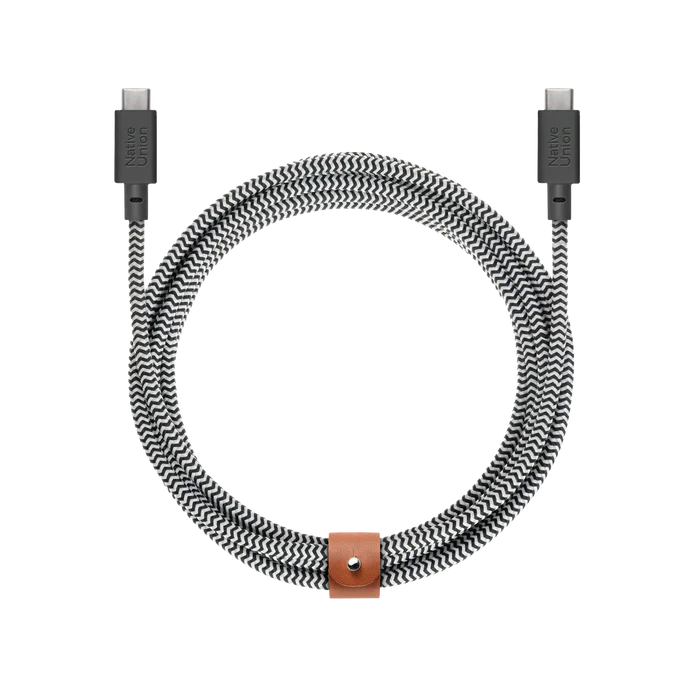 Native Union Belt USB-C til USB-C 3m Ladekabel 100W - Zebra